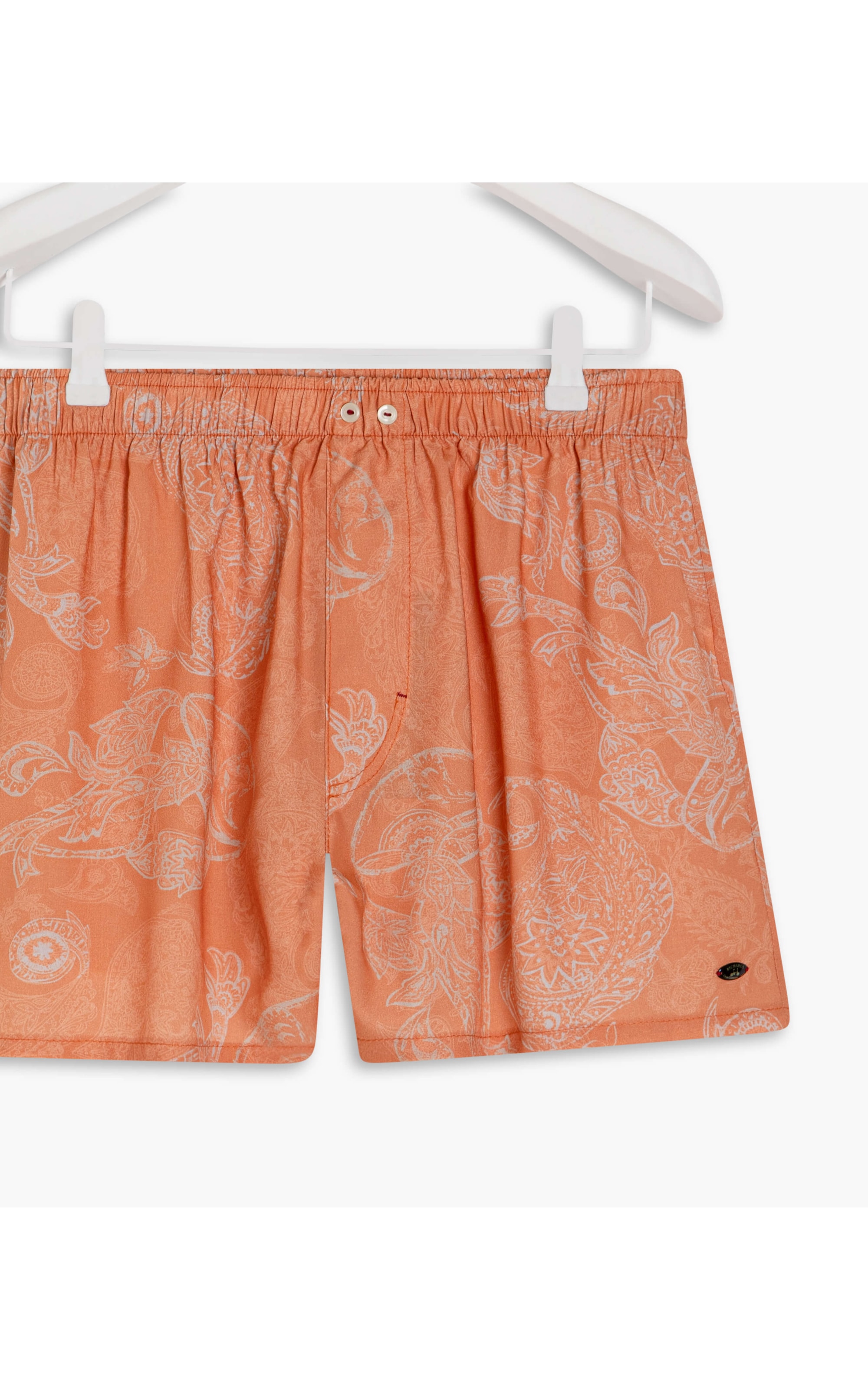 Boxer Viscose Est Paisley Carimbo Coral