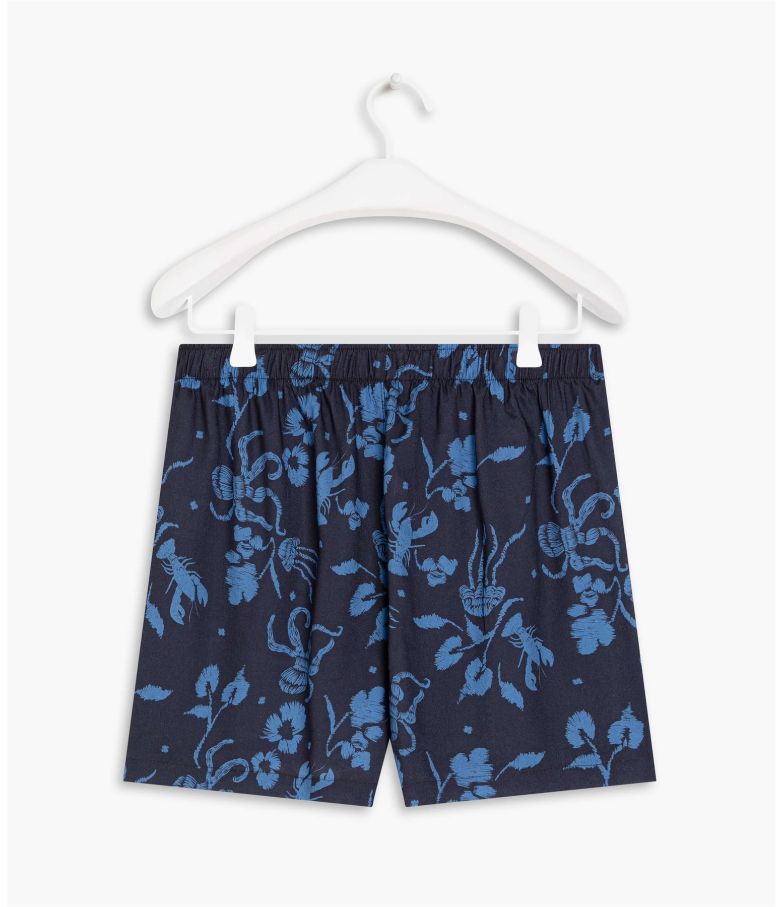 Boxer Viscose Mar Bordado Marinho