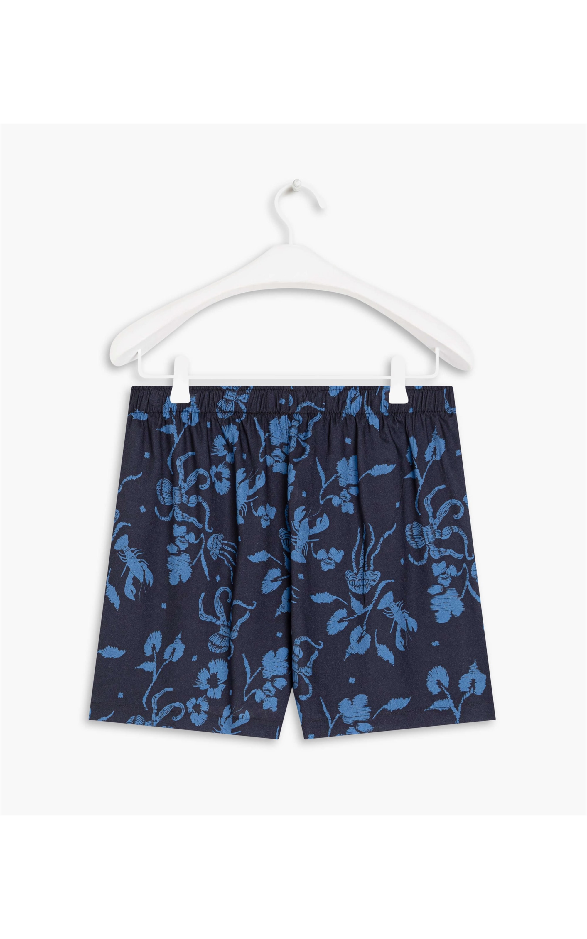 Boxer Viscose Mar Bordado Marinho