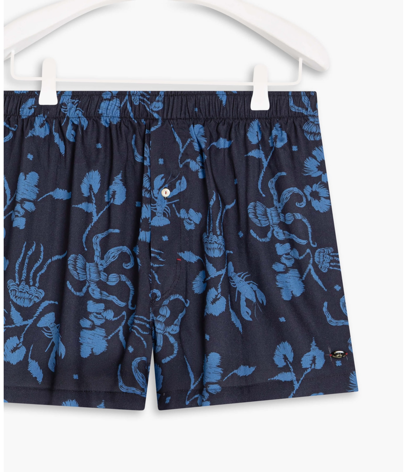 Boxer Viscose Mar Bordado Marinho