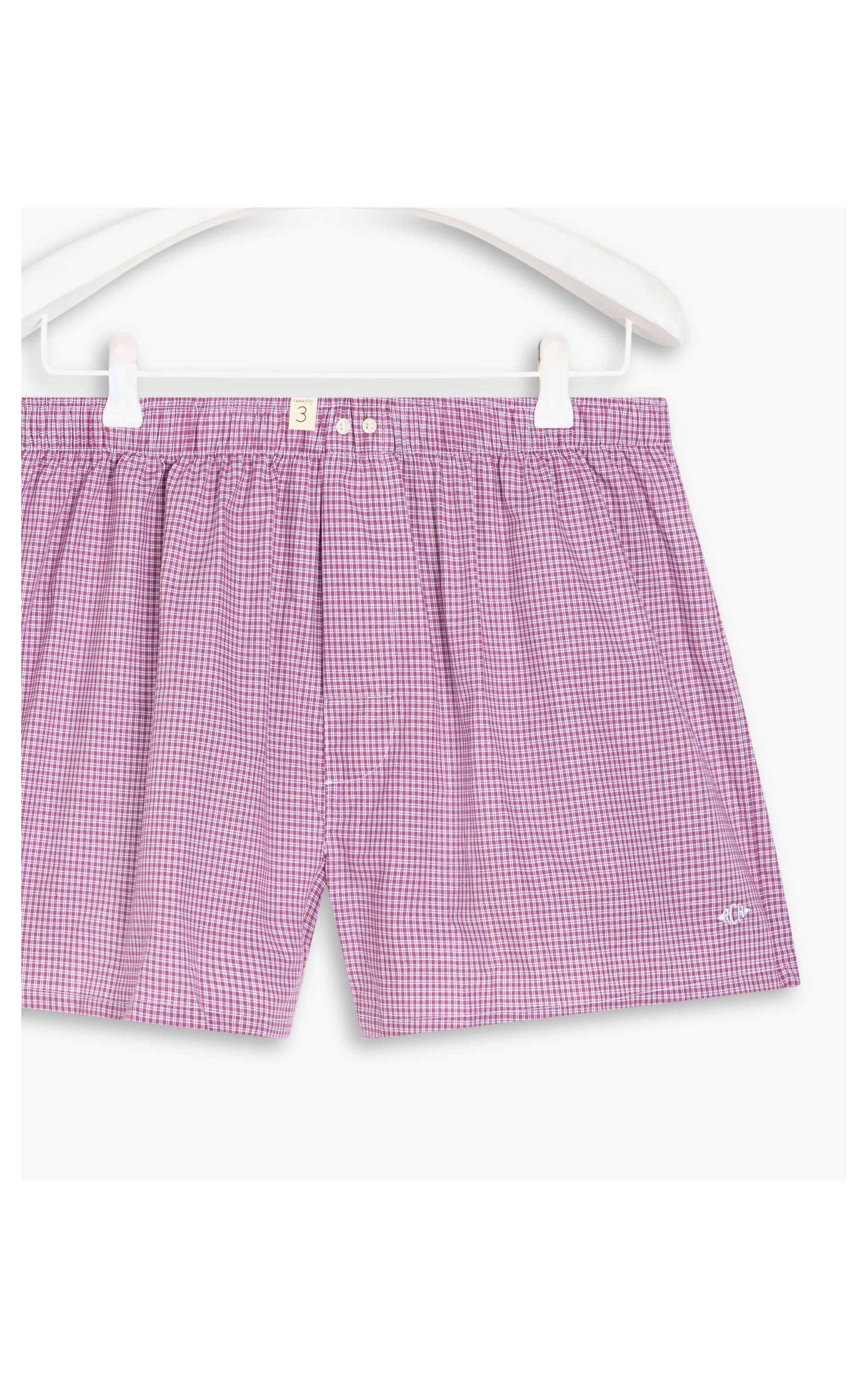 Boxer Xadrez Outer Palid Rosa