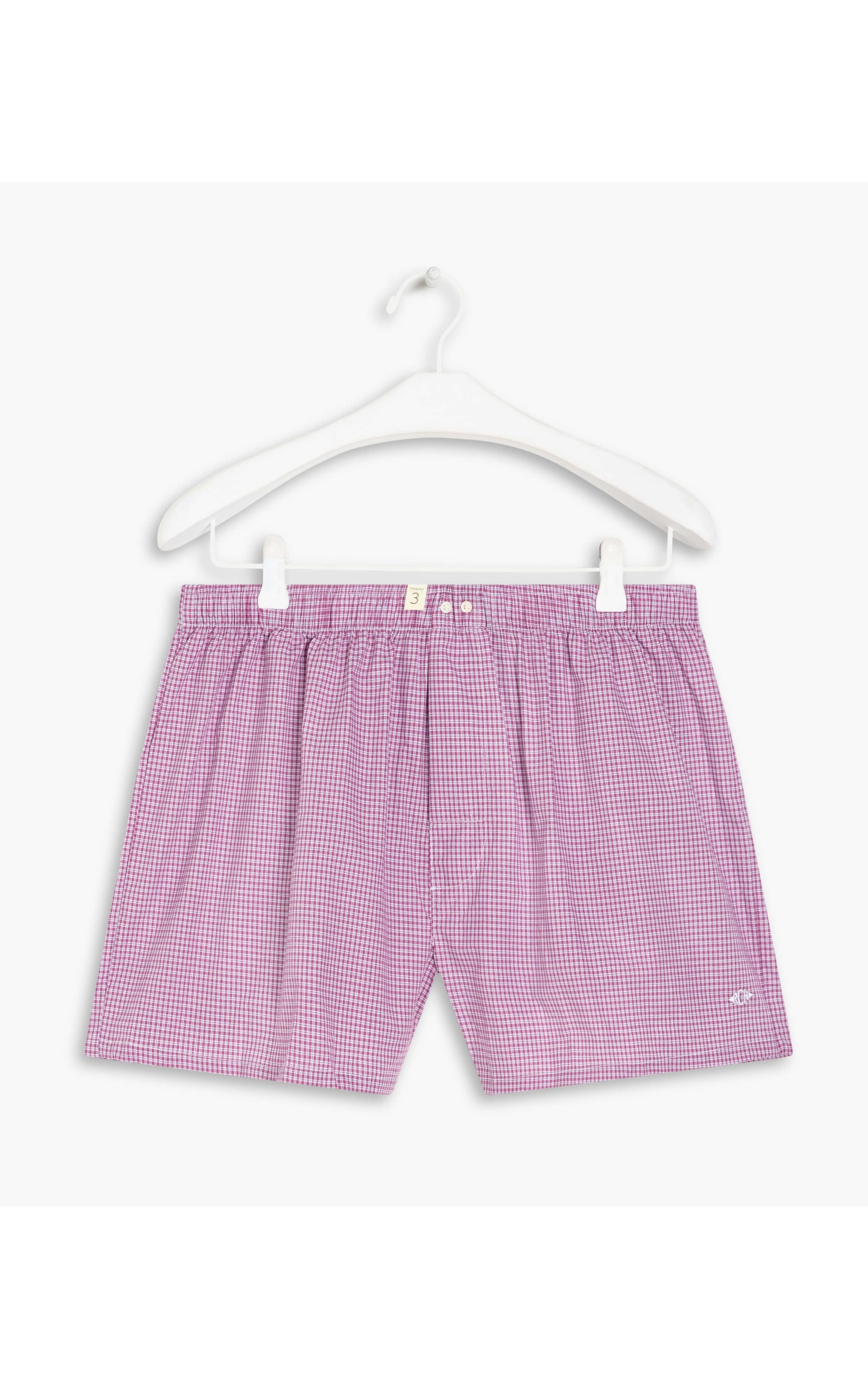 Boxer Xadrez Outer Palid Rosa