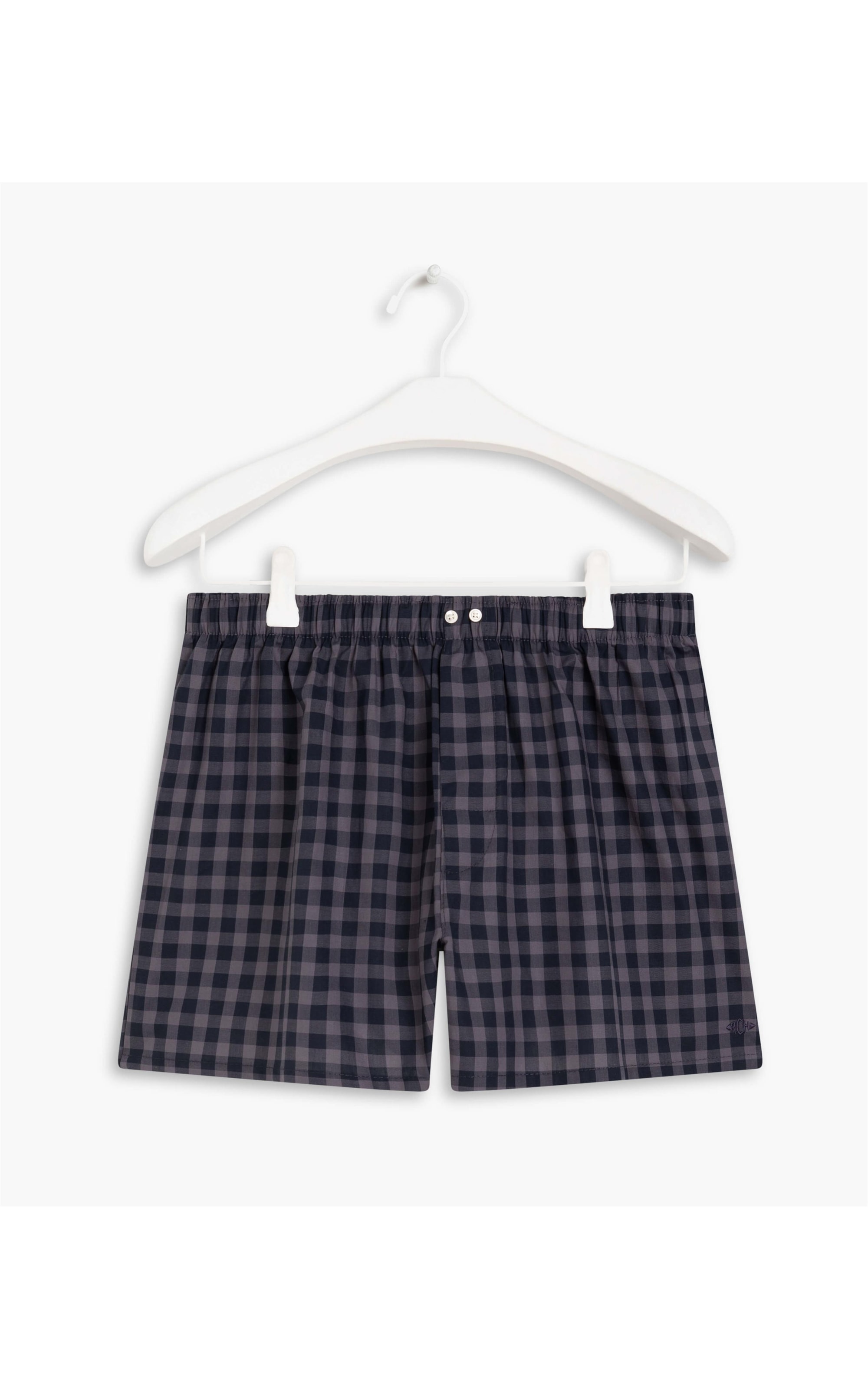 Boxer Xadrez Portland Grape Cinza Medio