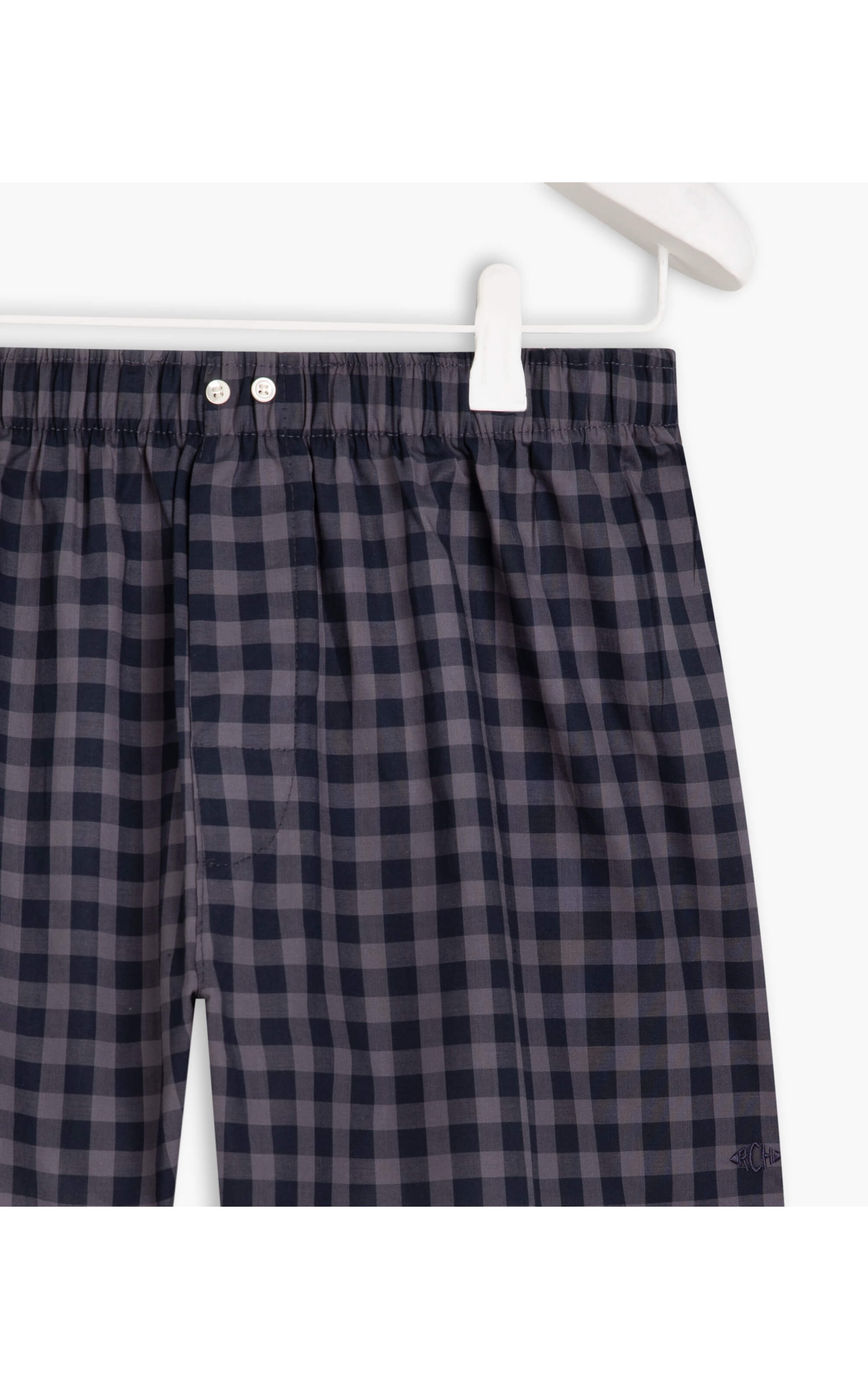 Boxer Xadrez Portland Grape Cinza Medio