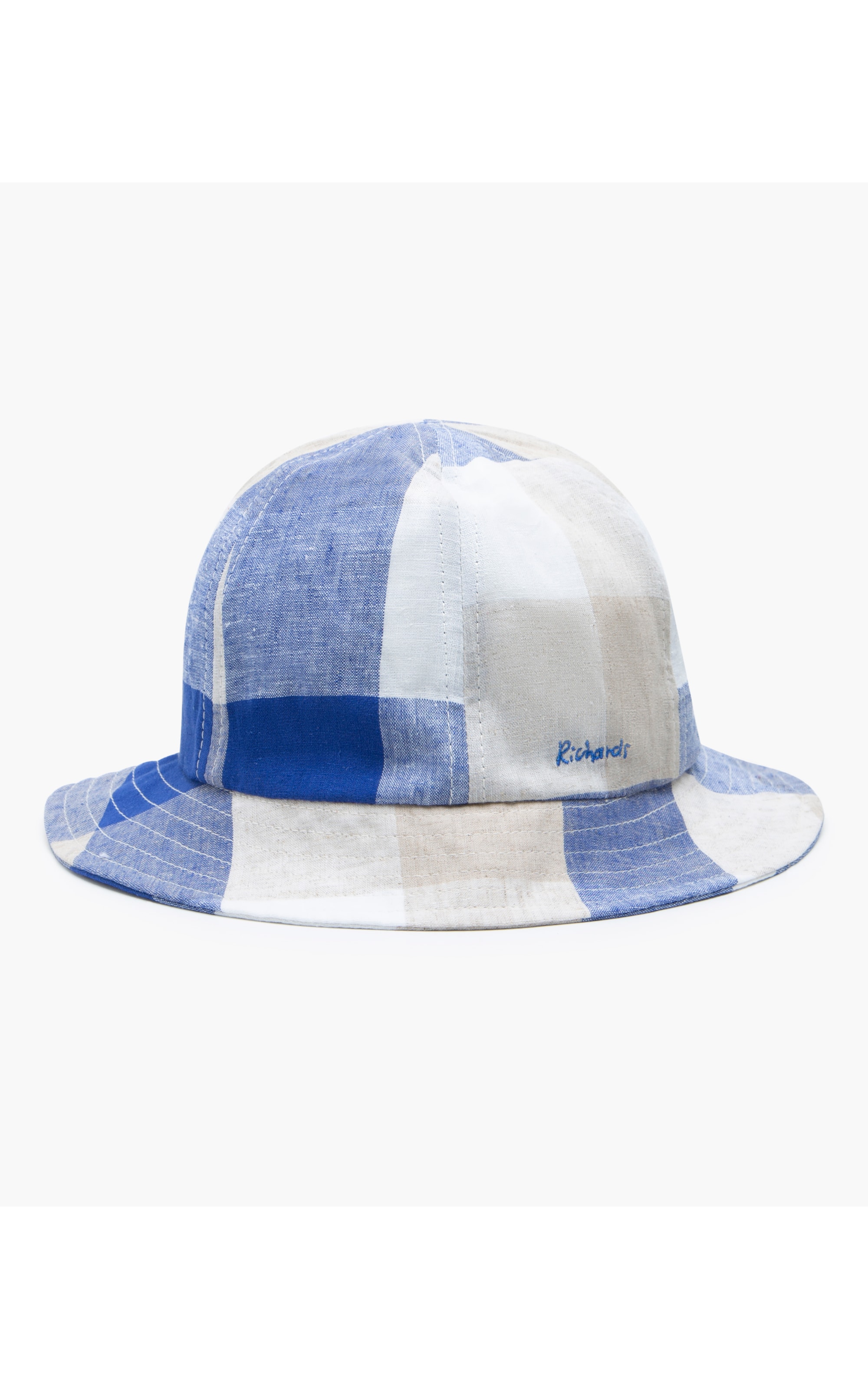 Bucket Linho Hat Xadrez Marinho