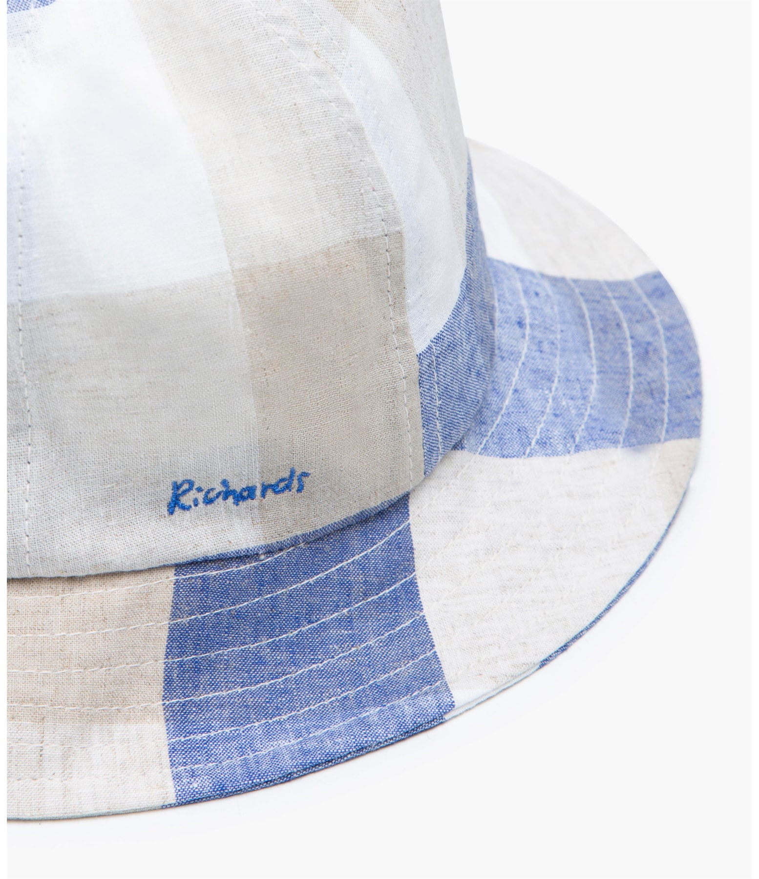 Bucket Linho Hat Xadrez Marinho