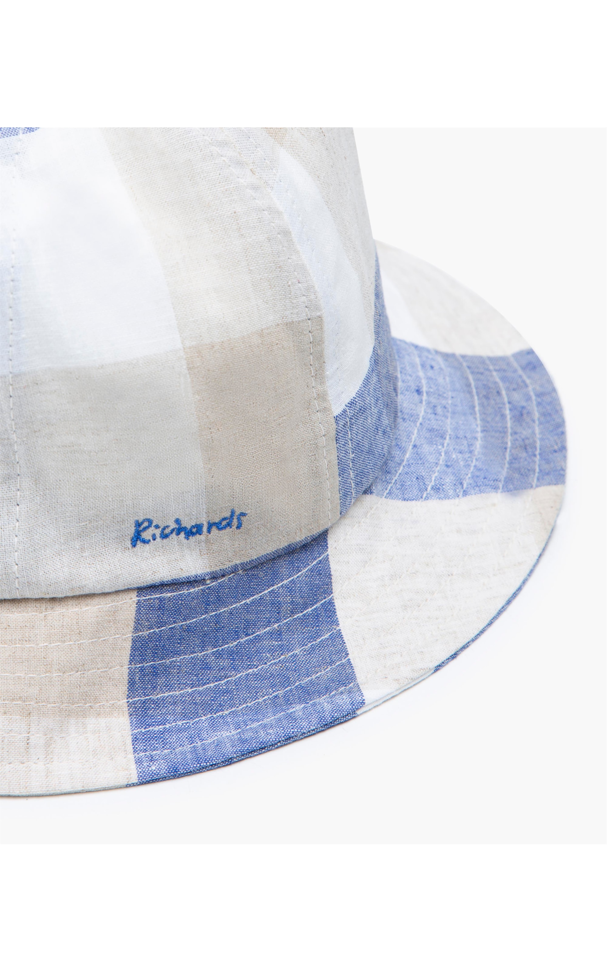 Bucket Linho Hat Xadrez Marinho