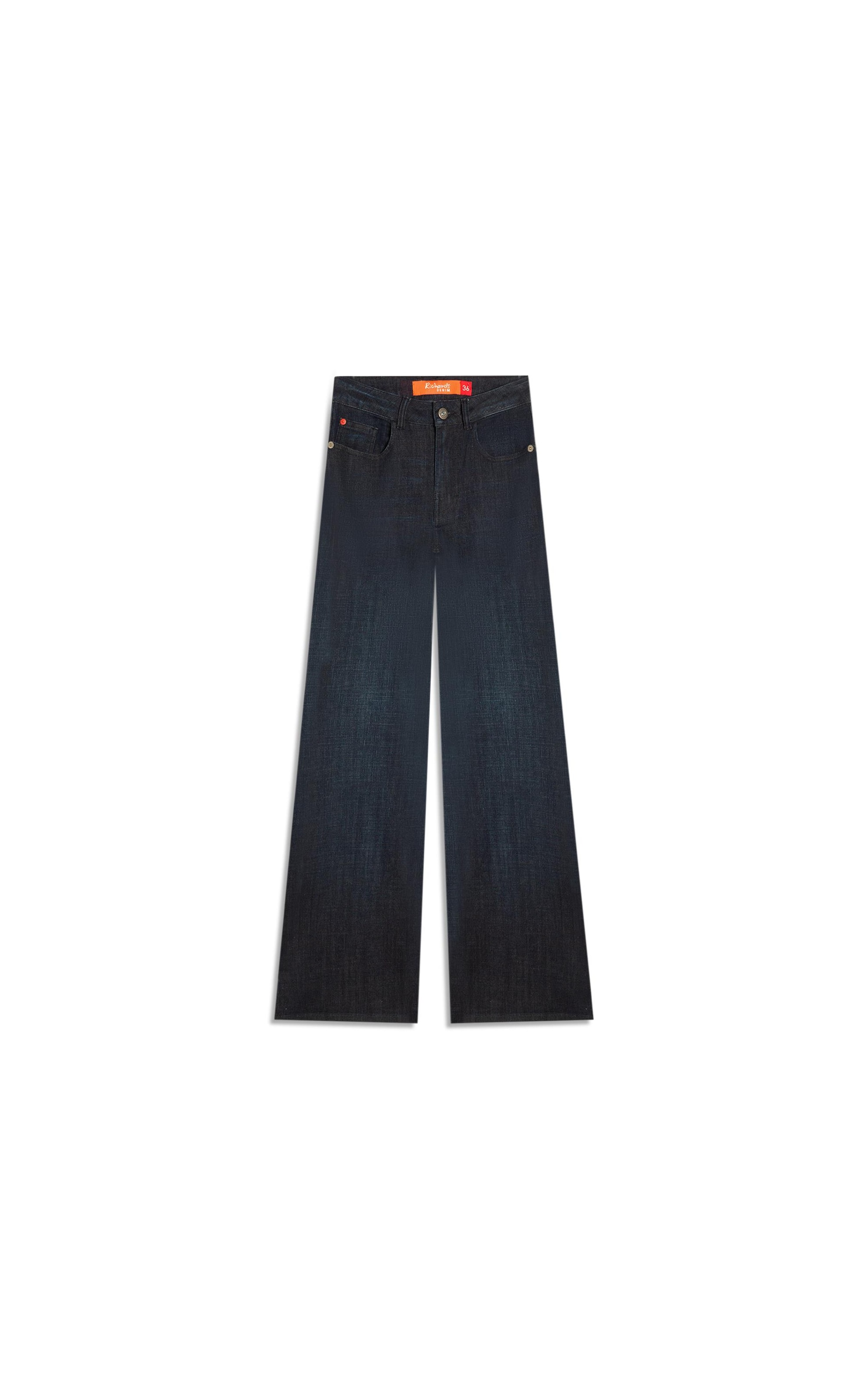 Calça 5 Pockets Flare Visco Indigo Lav. Escuro C/ Matiz