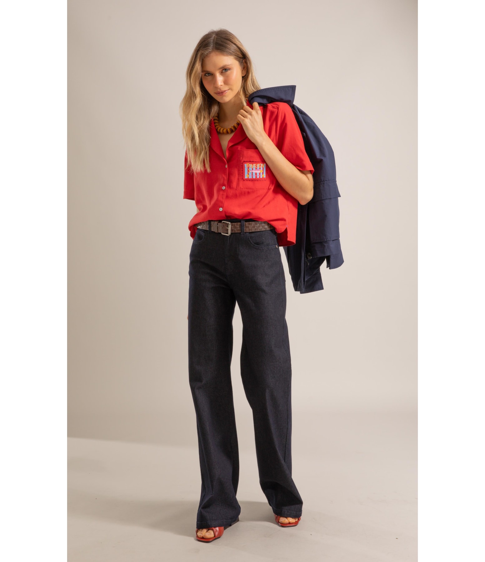 Calca 5 Pockets Patt d Eph First Blue Lav. Amaciado