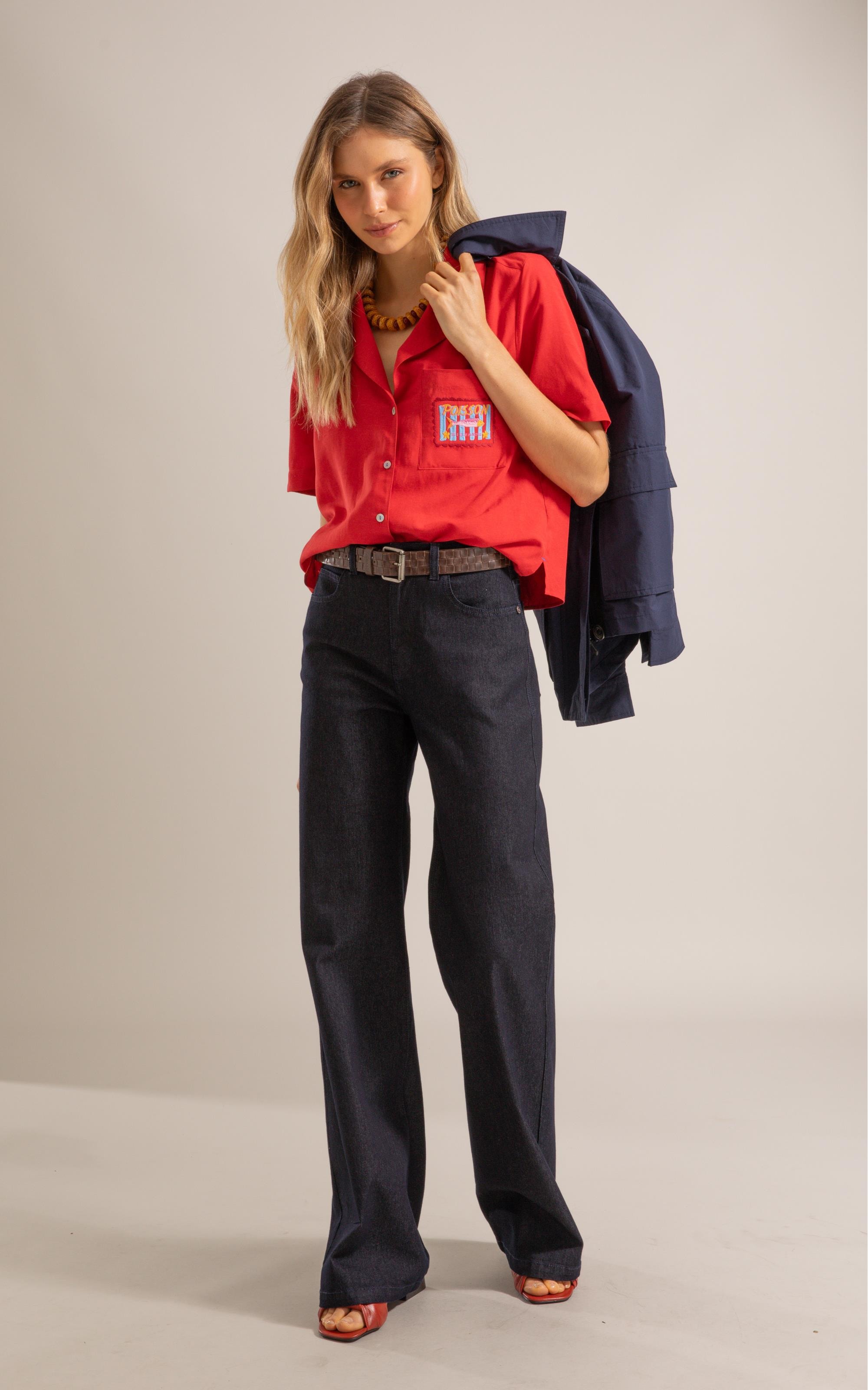 Calca 5 Pockets Patt d Eph First Blue Lav. Amaciado