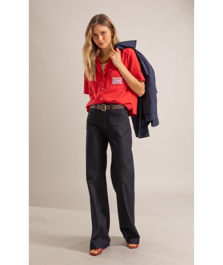 Calca 5 Pockets Patt d Eph First Blue Lav. Amaciado