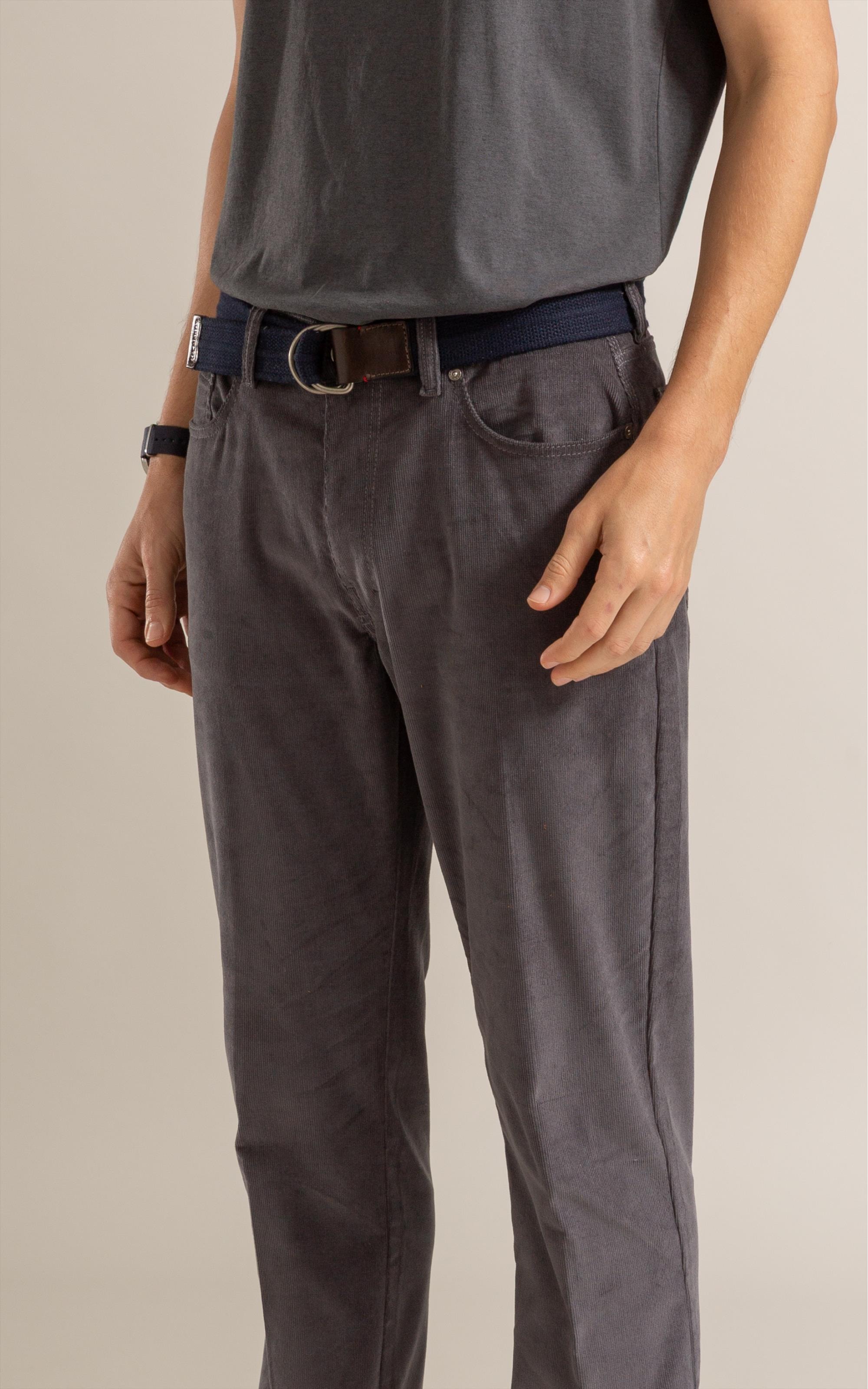 Calca 5 Pockets Veludo Grafite