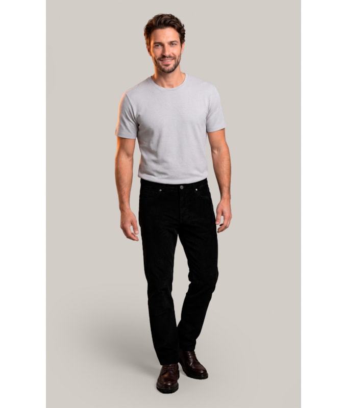 Calca 5 Pockets Veludo Preto