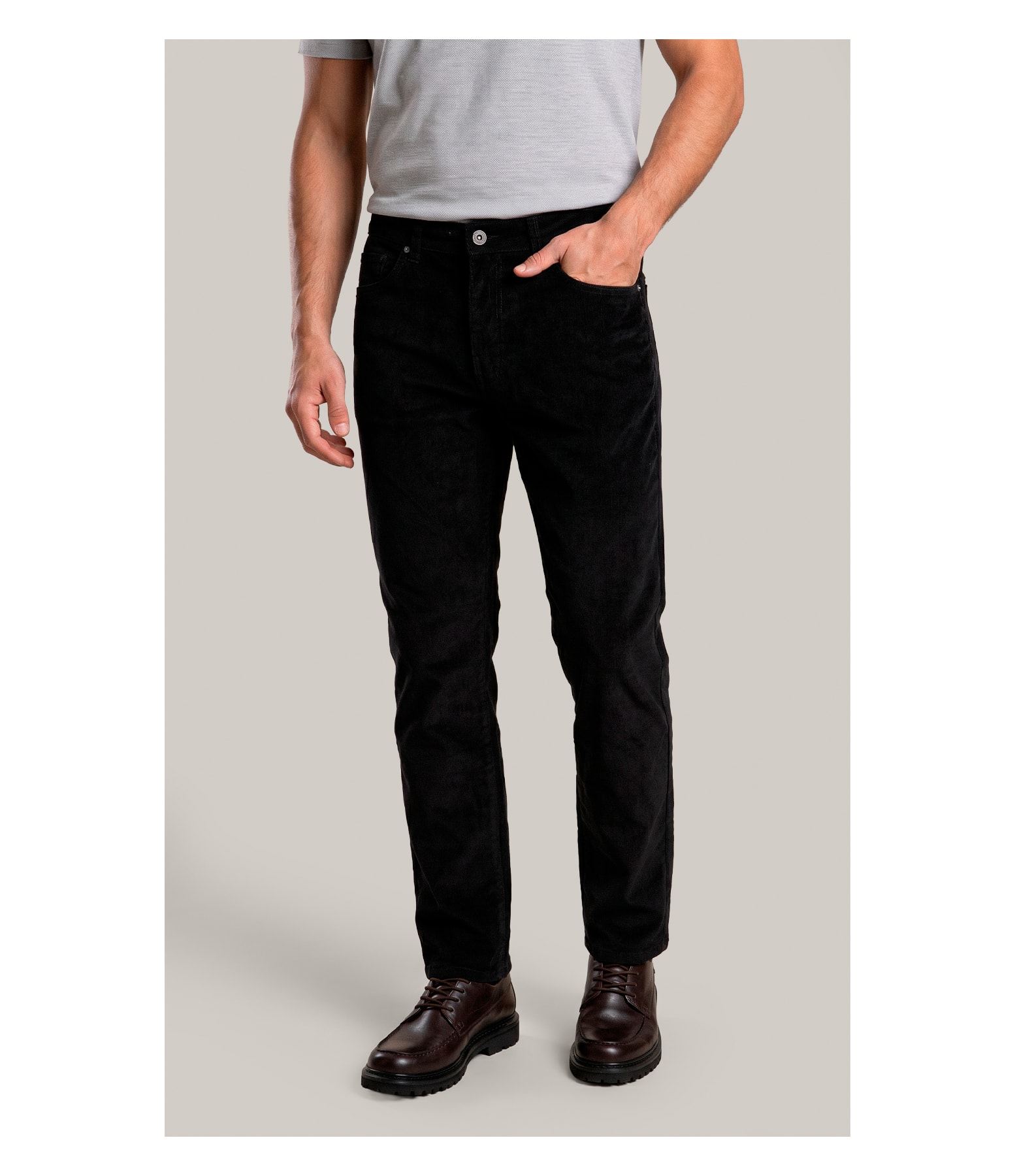 Calca 5 Pockets Veludo Preto