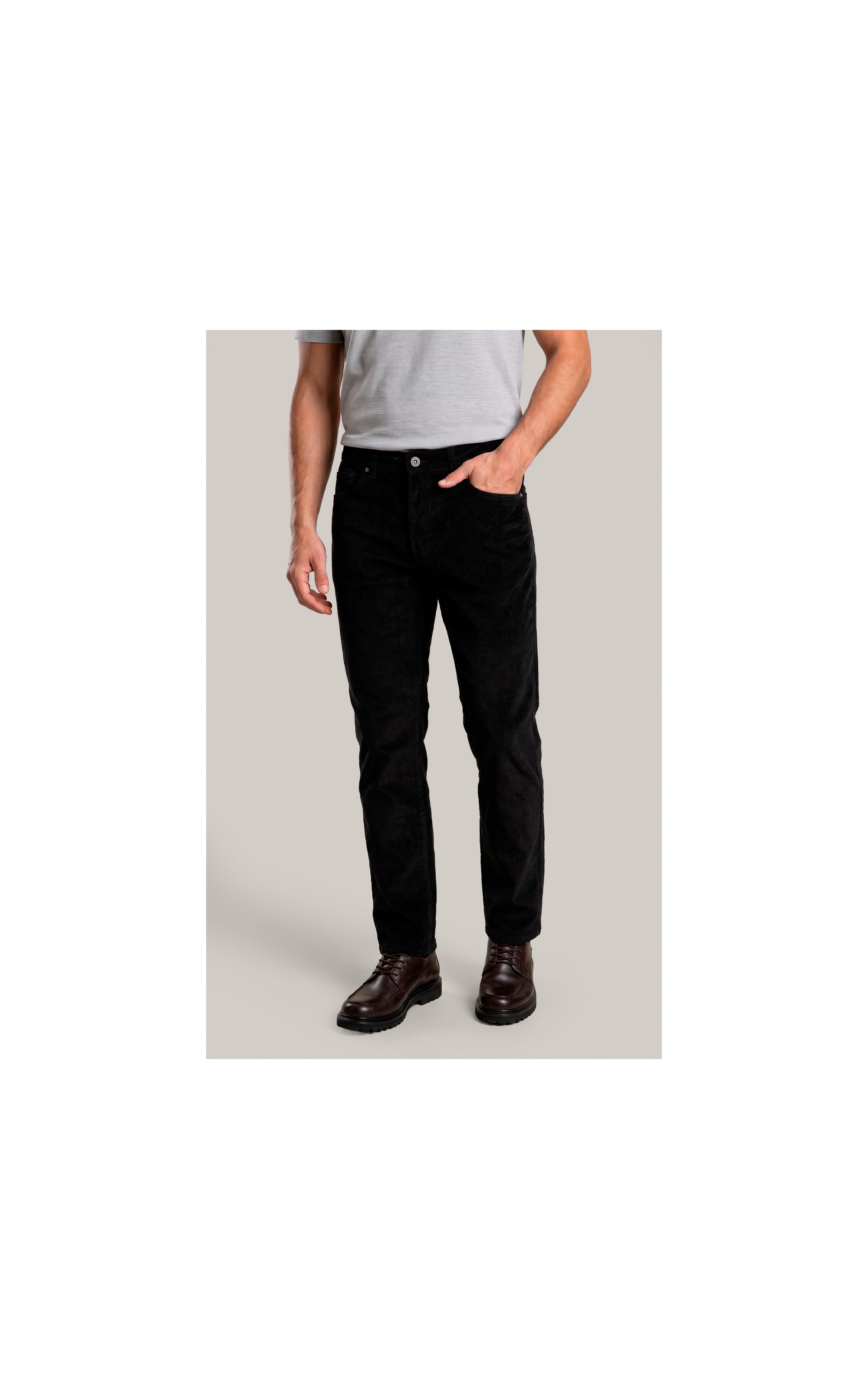Calca 5 Pockets Veludo Preto