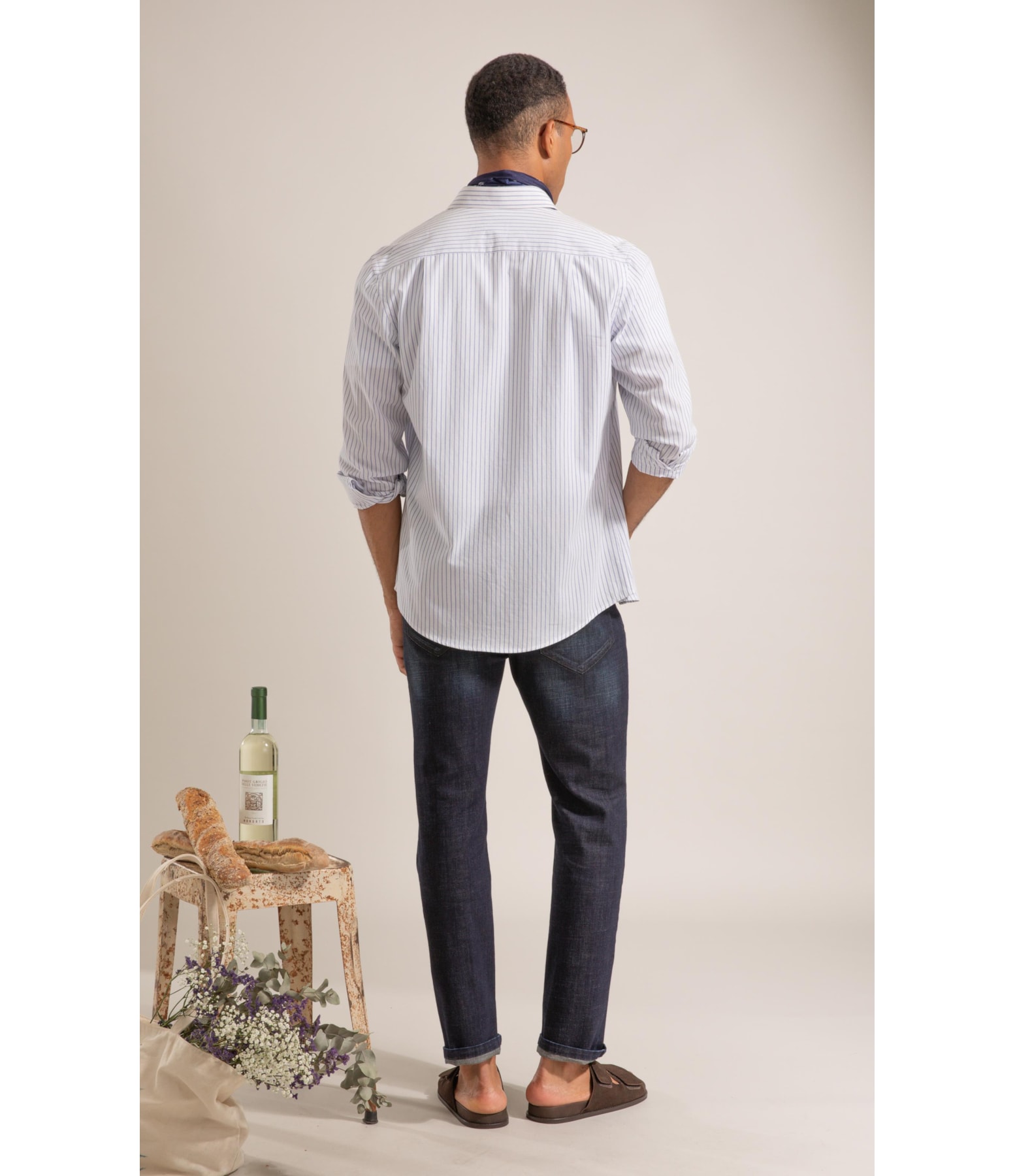 Calca 5 Pockets Visco Indico Custom Fit Lav. Escuro C/ Matiz