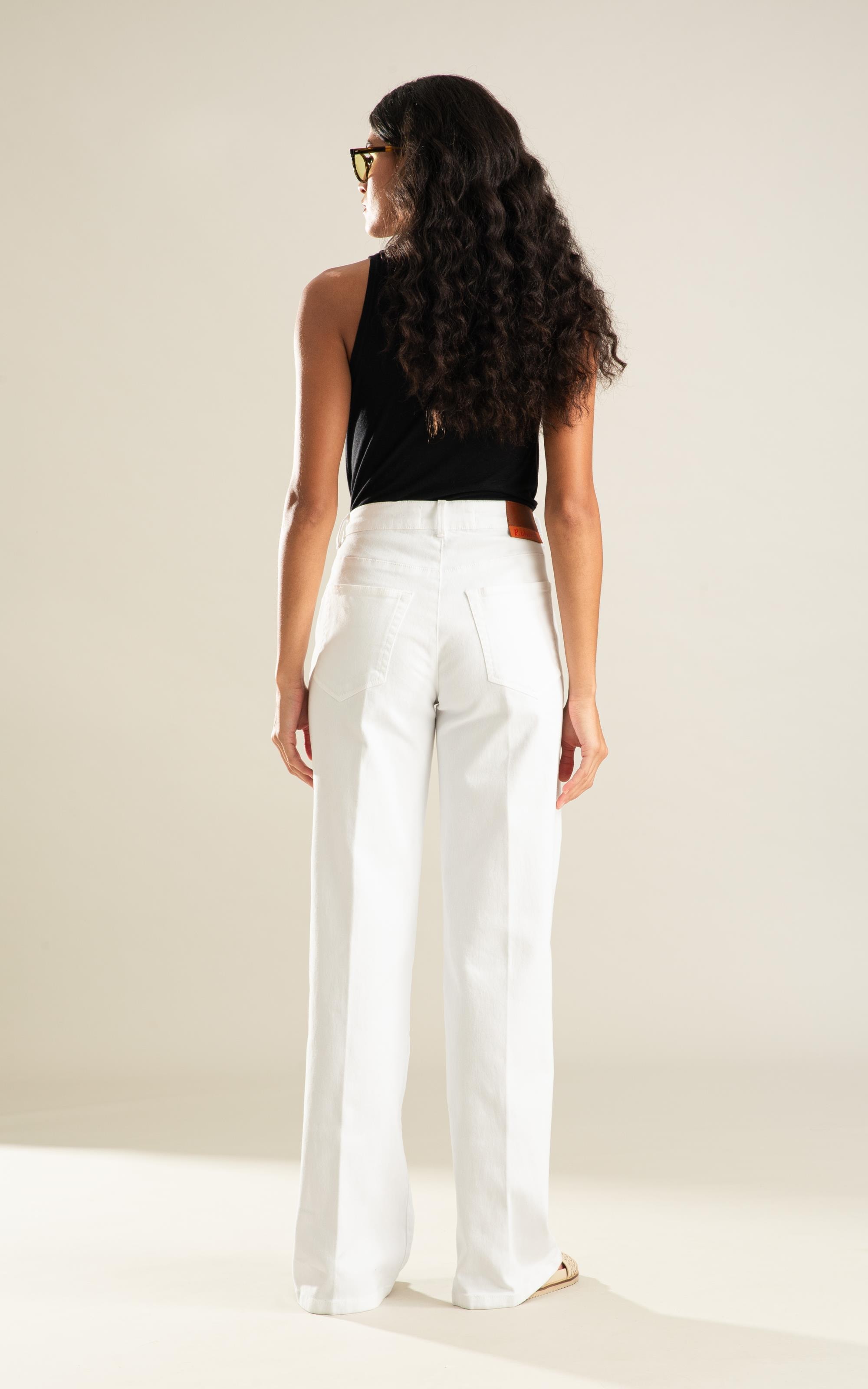 Calça 5pockets Wide Vintage Denim Branco