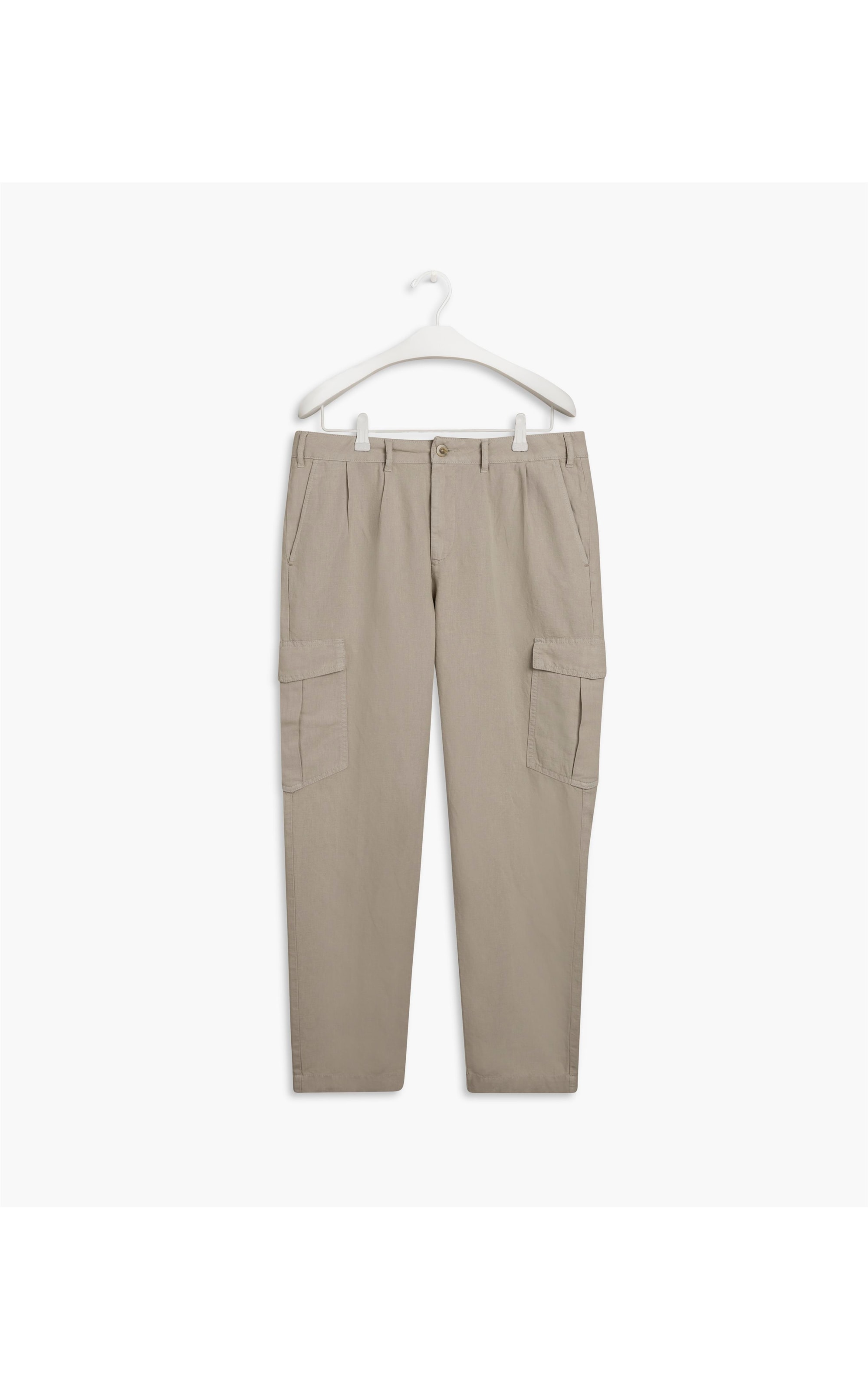 Calça Baggy Linho Caqui Claro