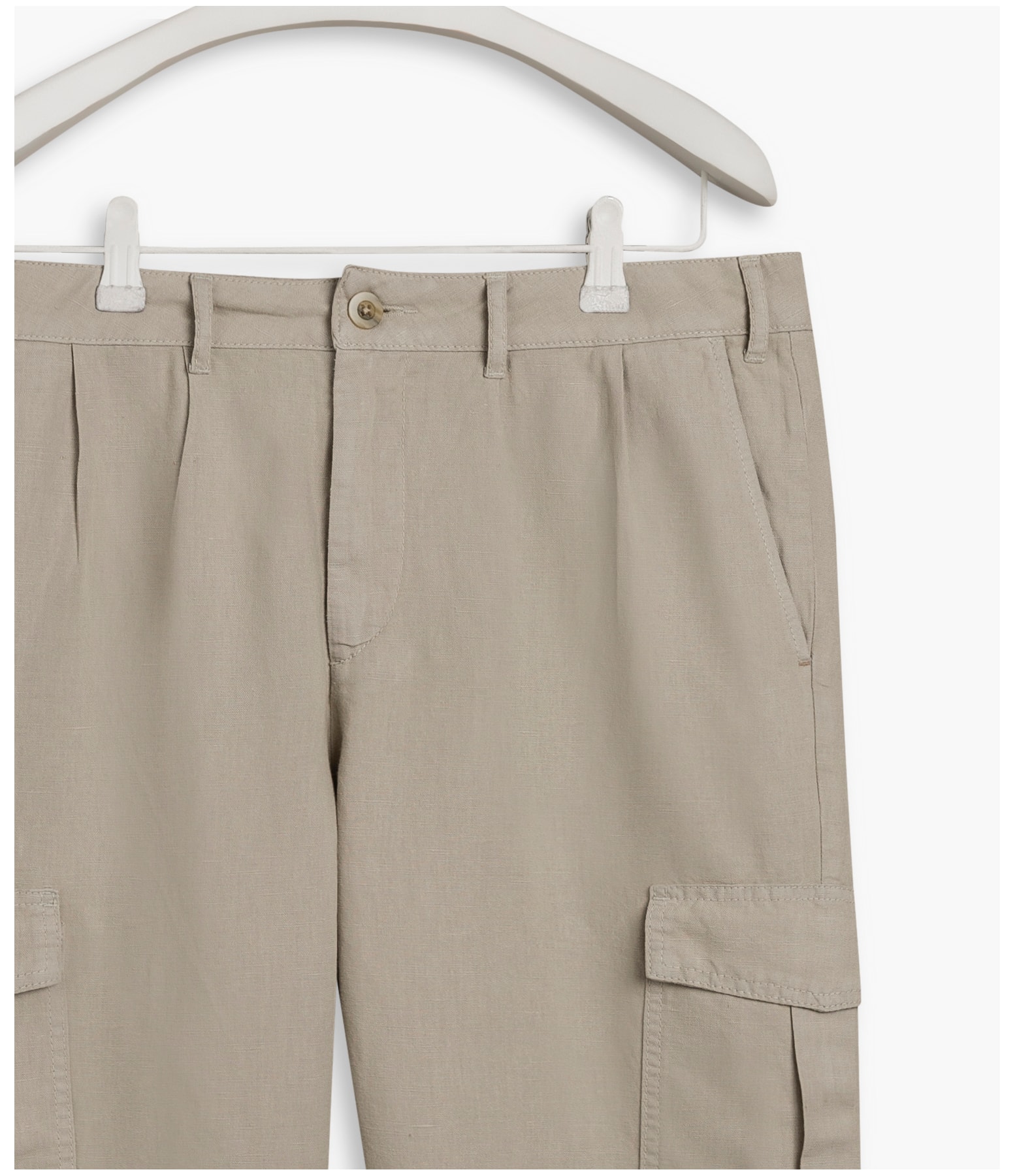 Calça Baggy Linho Caqui Claro