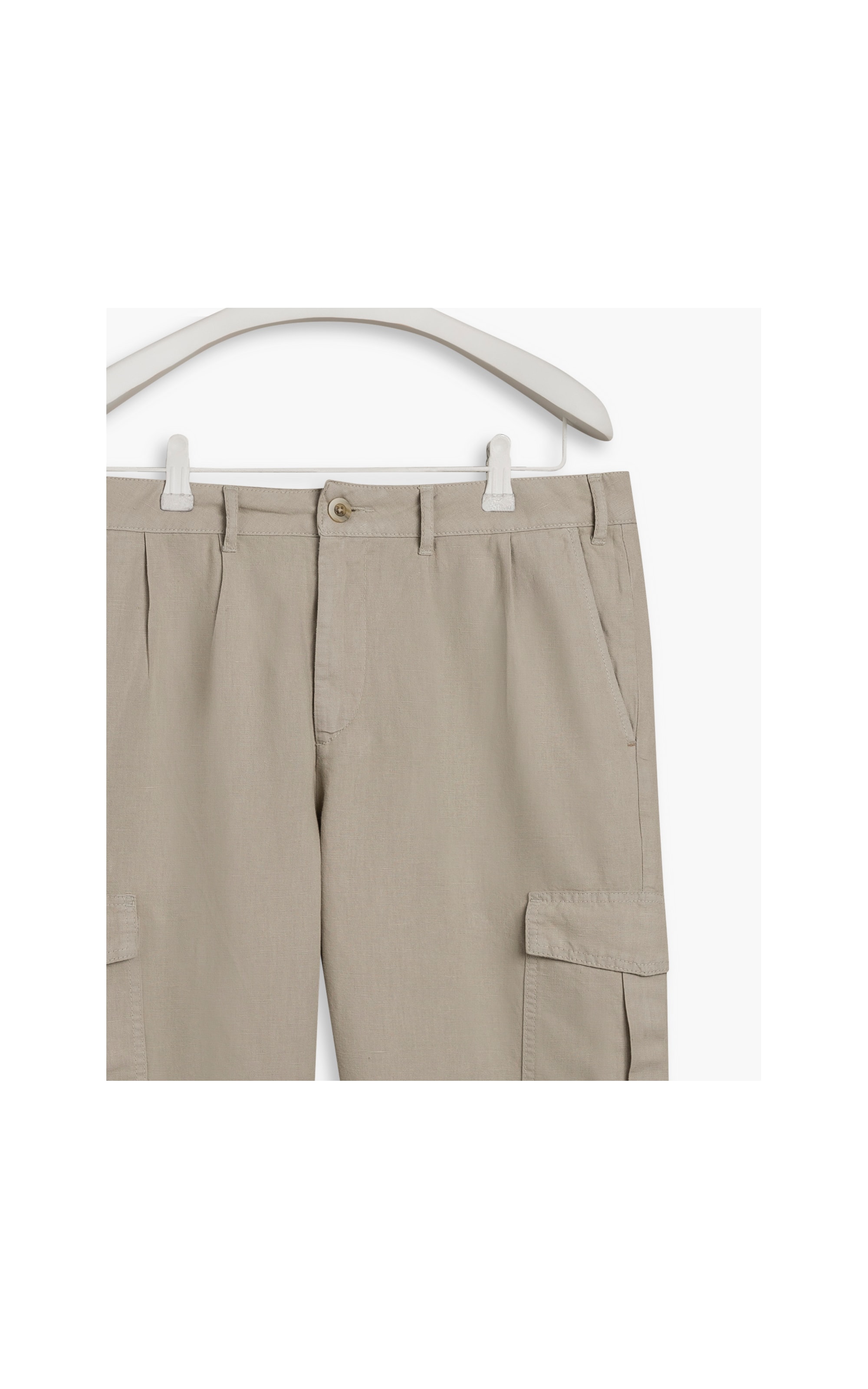 Calça Baggy Linho Caqui Claro