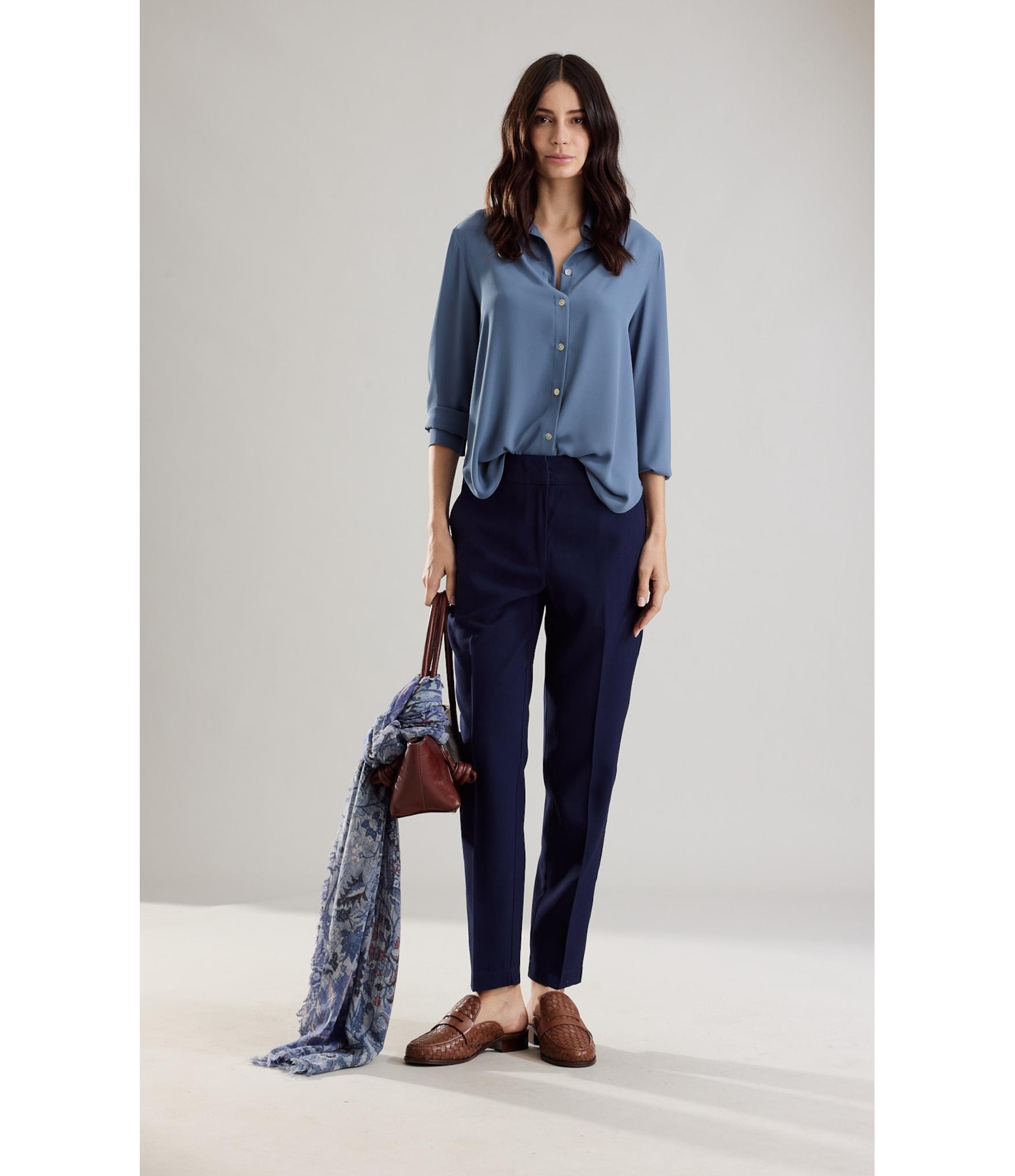 Calça Carrot Alfaiataria Marinho