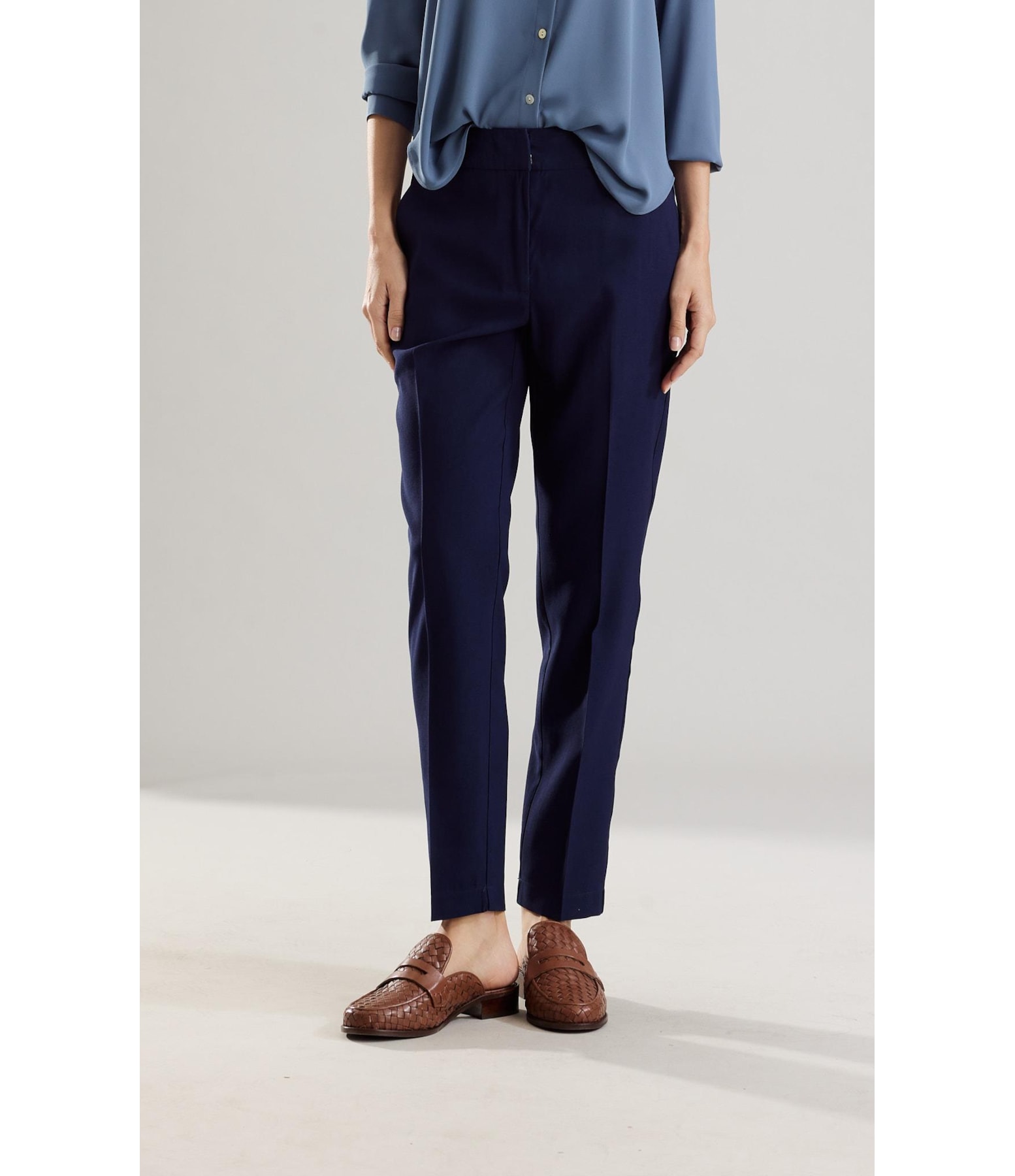 Calça Carrot Alfaiataria Marinho