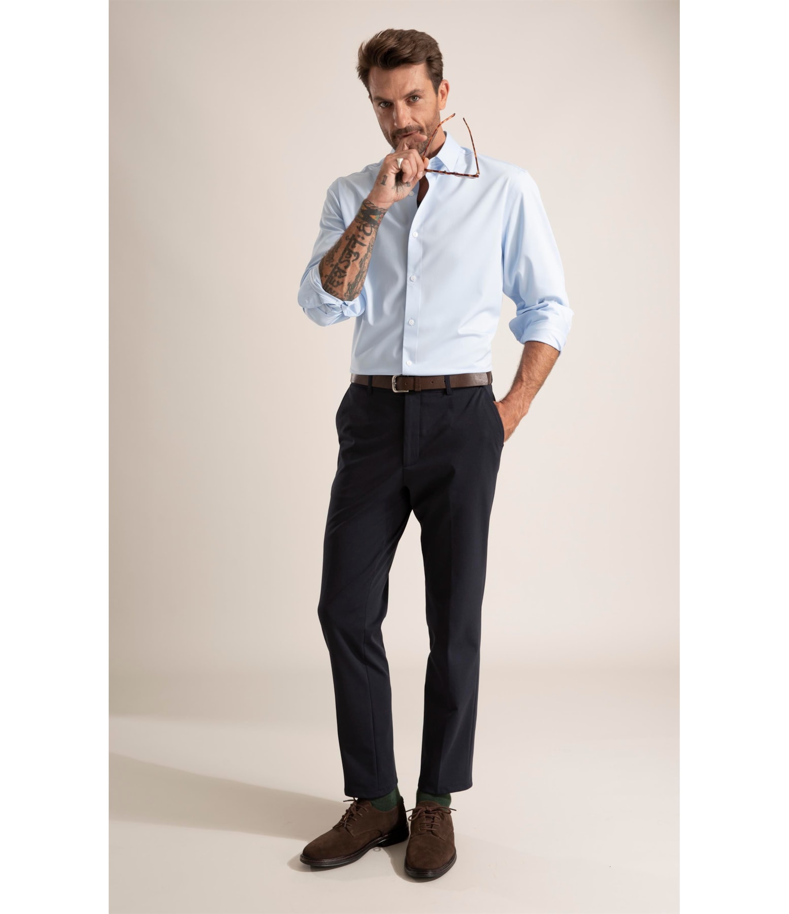 Calça Casual Knit Dark Navy