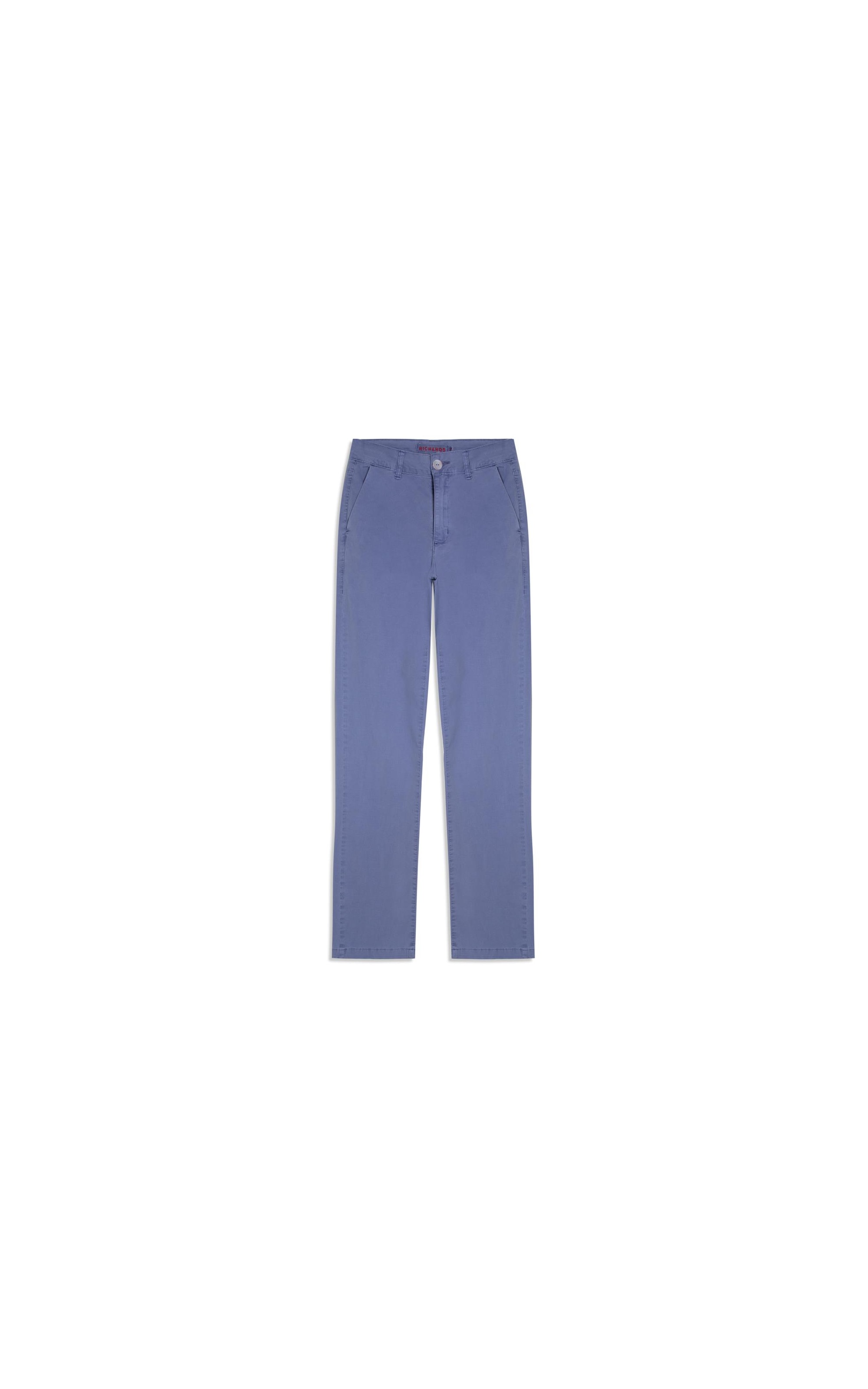 Calça Chino Canvas Reta Azul Pervante