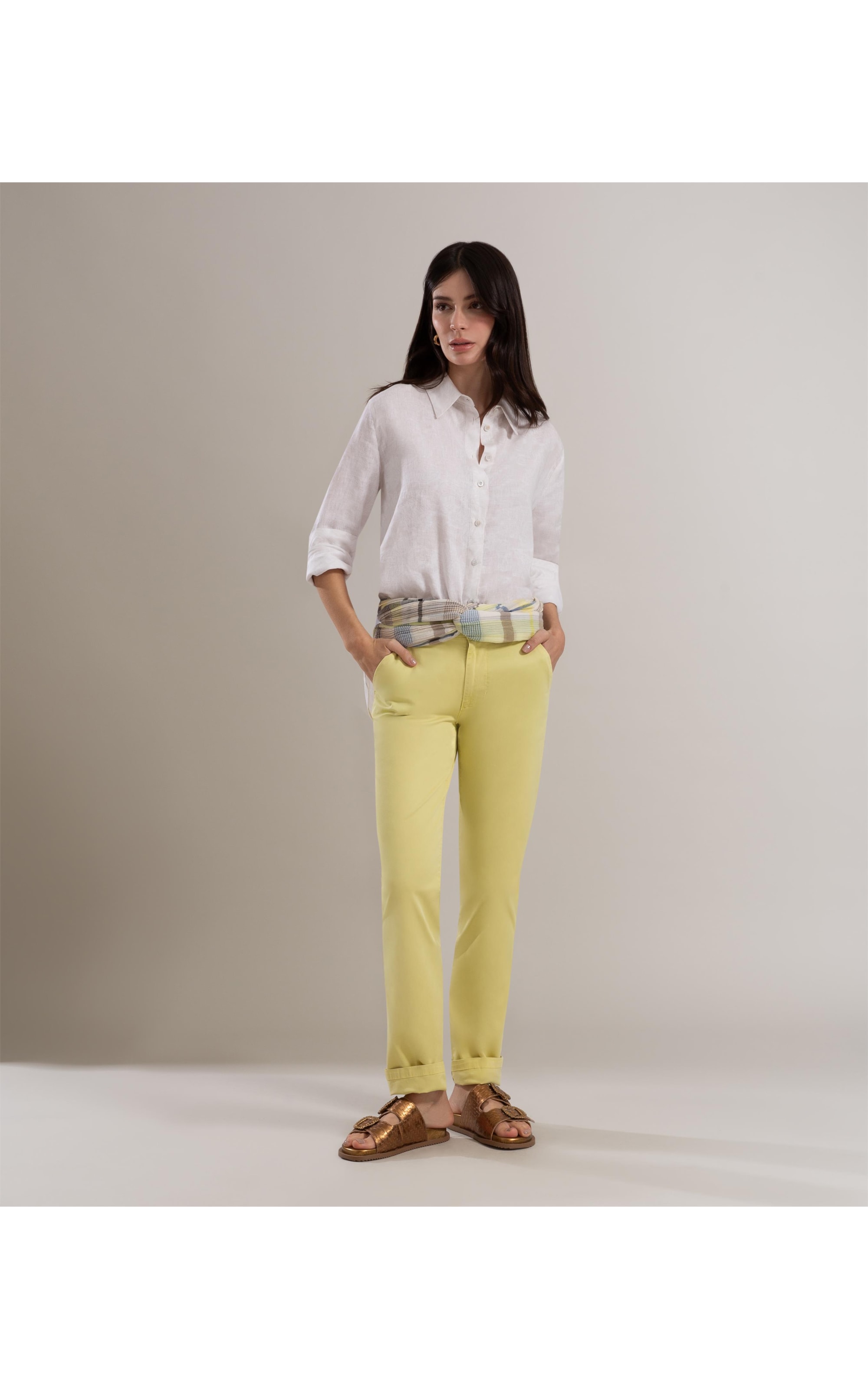 Calça Chino Canvas Reta Citrus