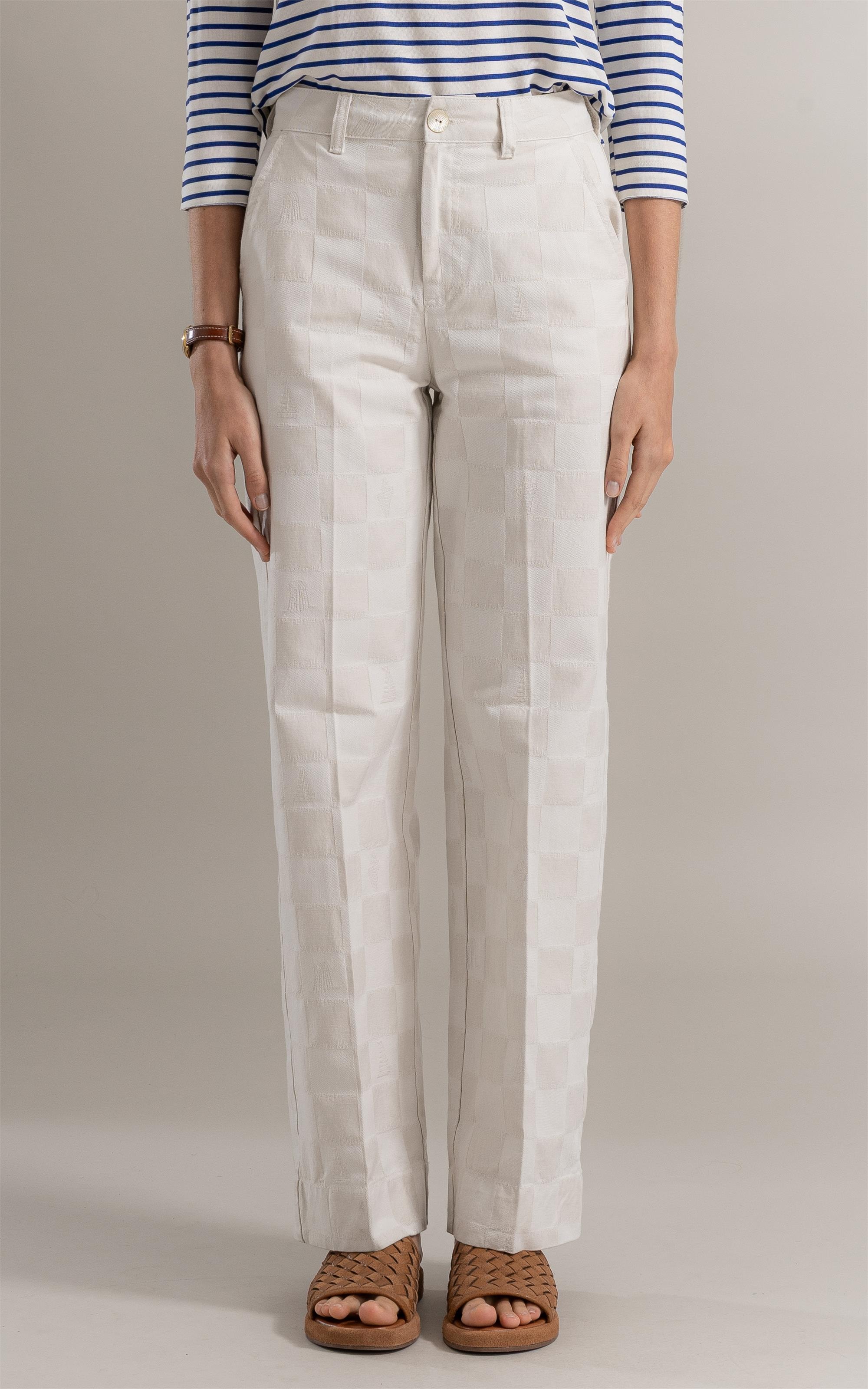 Calça Chino Checkers Jacquard Off White