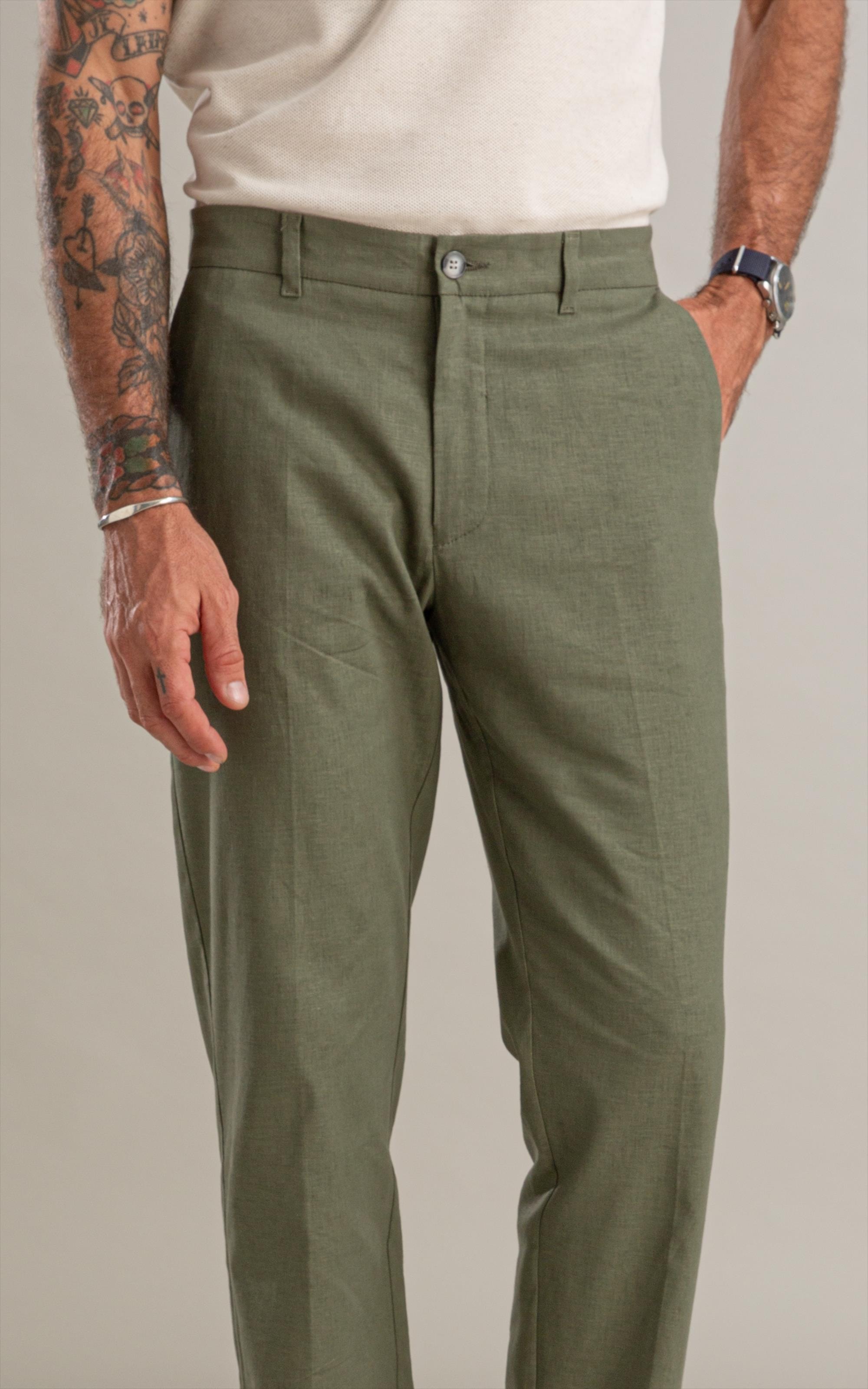 Calca Chino Classic Elegance Span Verde Militar