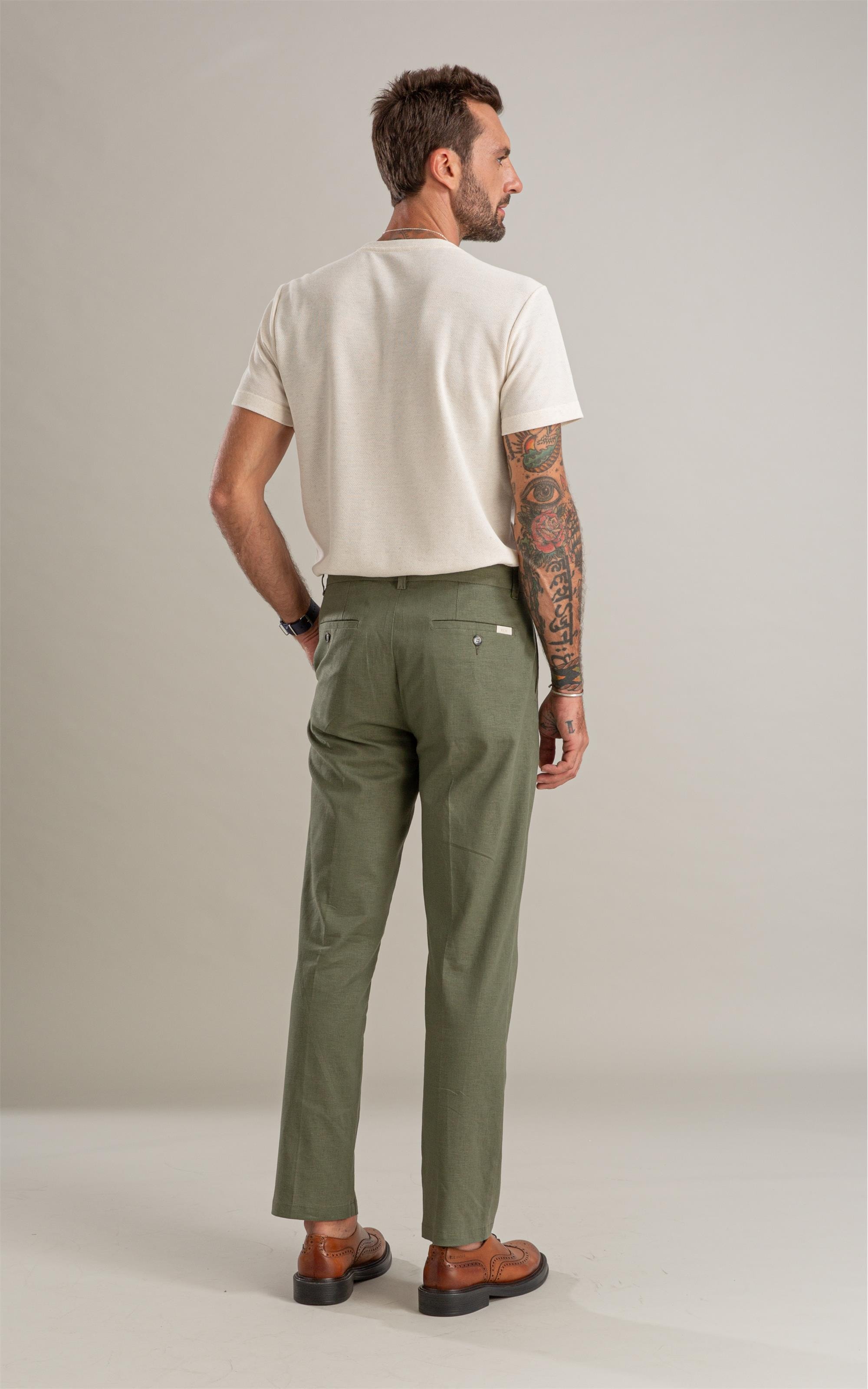 Calca Chino Classic Elegance Span Verde Militar
