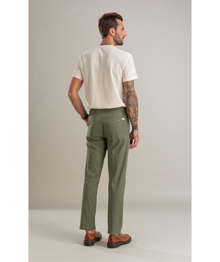 Calca Chino Classic Elegance Span Verde Militar
