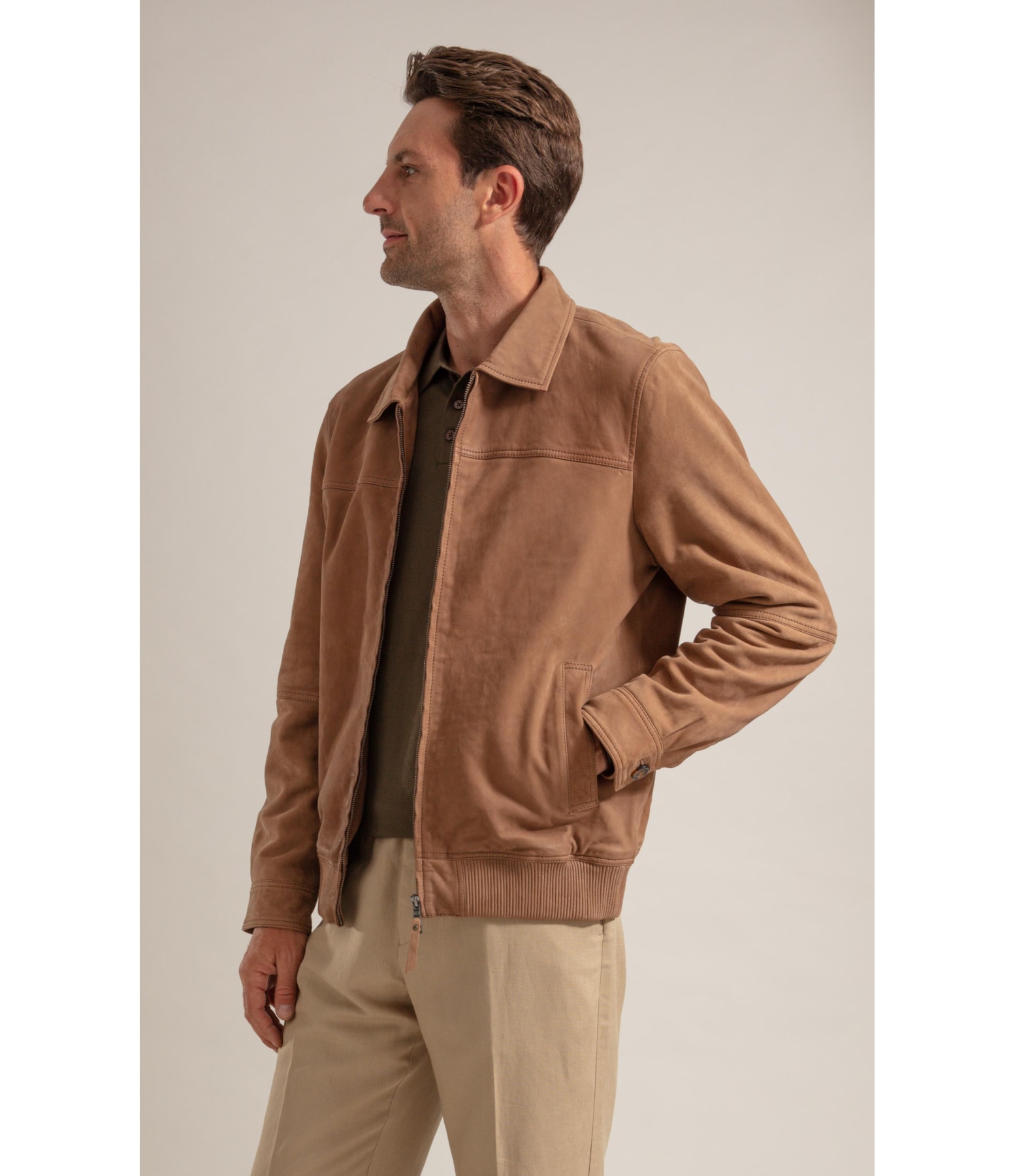 Calca Chino Classic Linho Blend Caqui