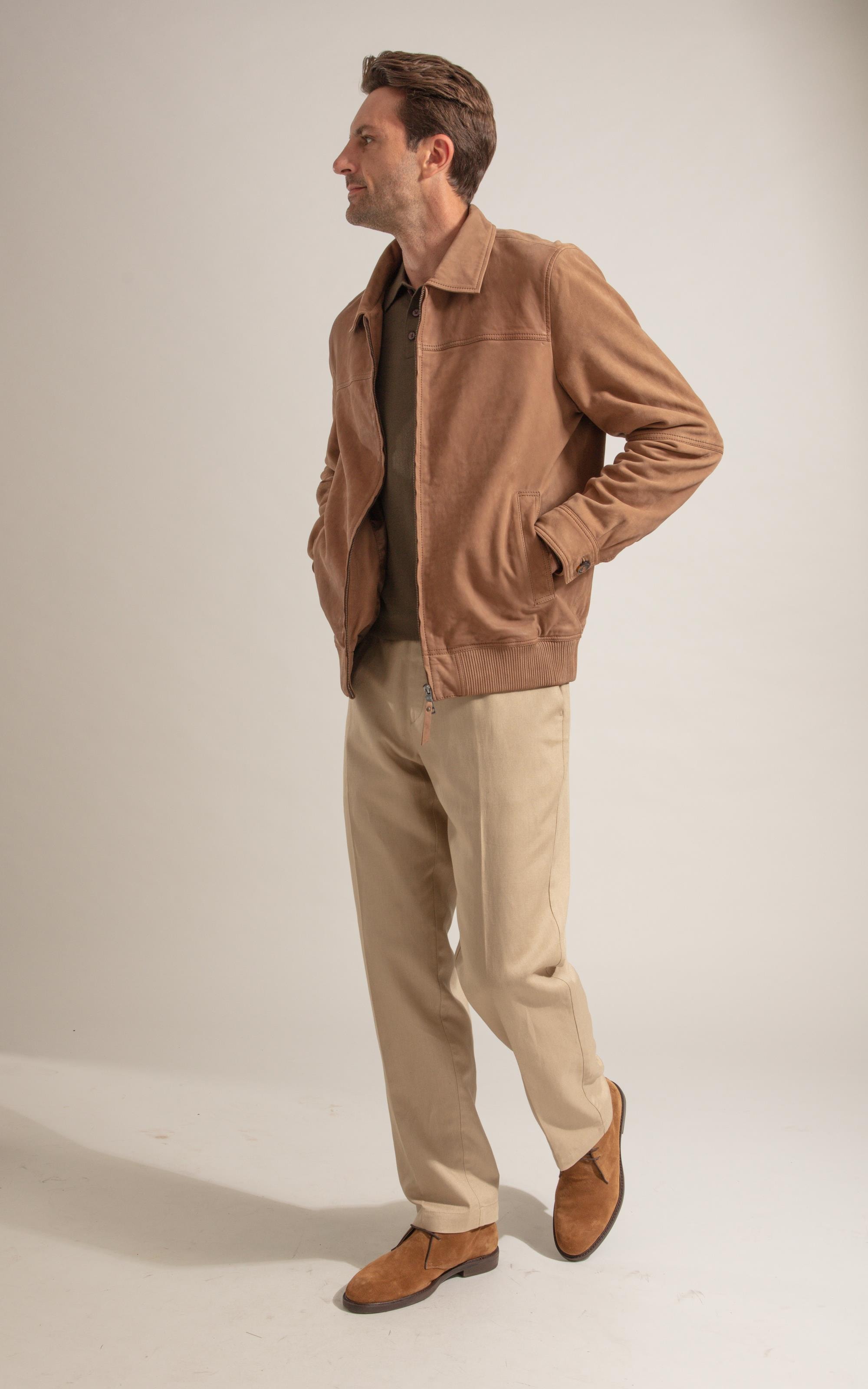 Calca Chino Classic Linho Blend Caqui