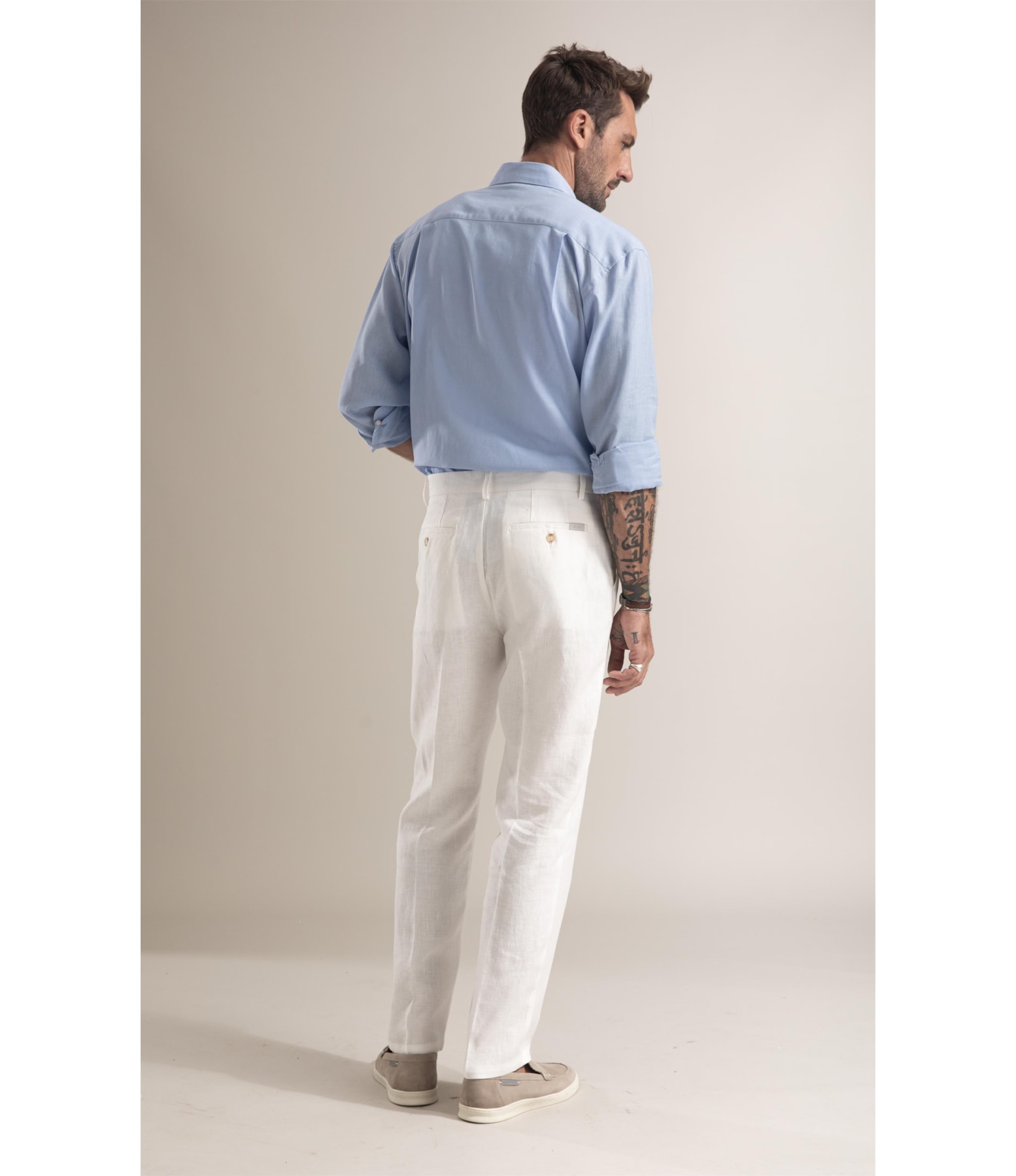 Calça Chino Classic Puro Linho Off White