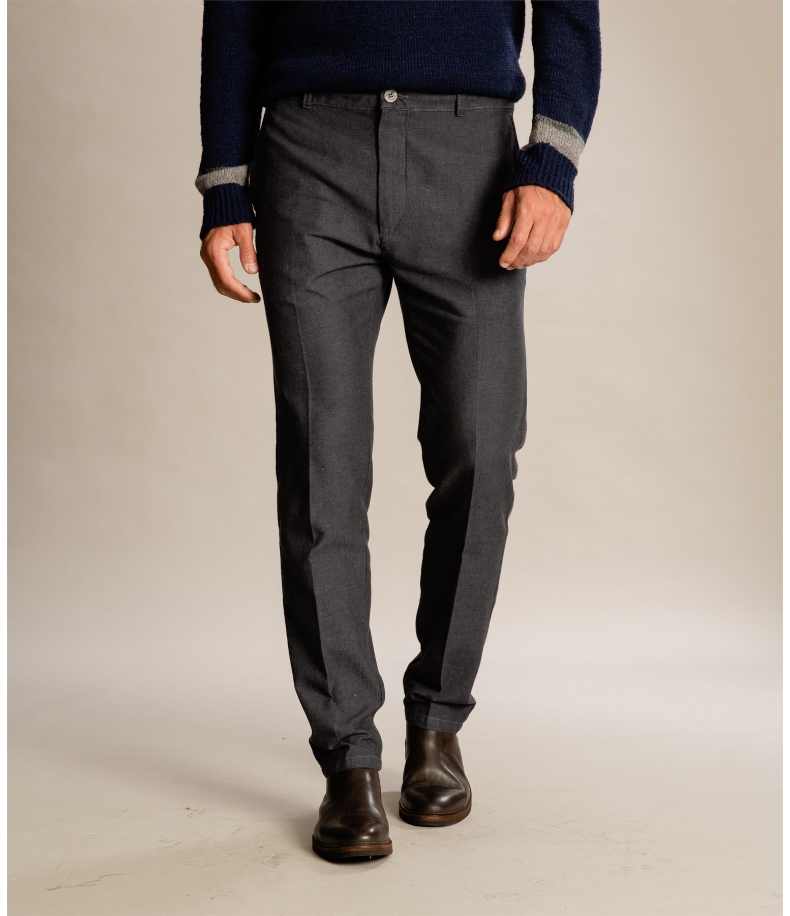 Calça Chino Colmeia Chumbo Mescla