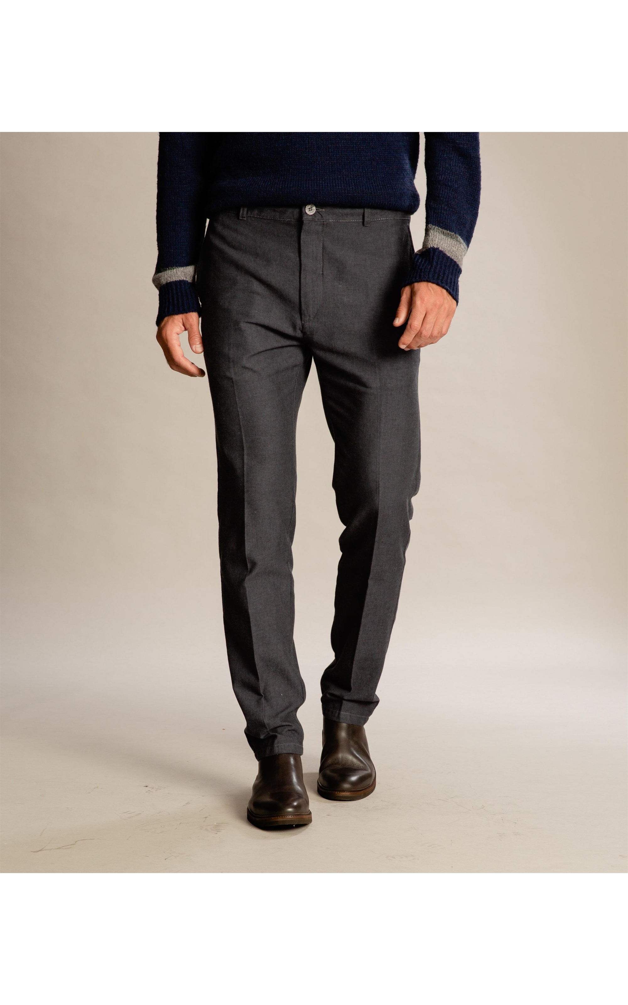 Calça Chino Colmeia Chumbo Mescla