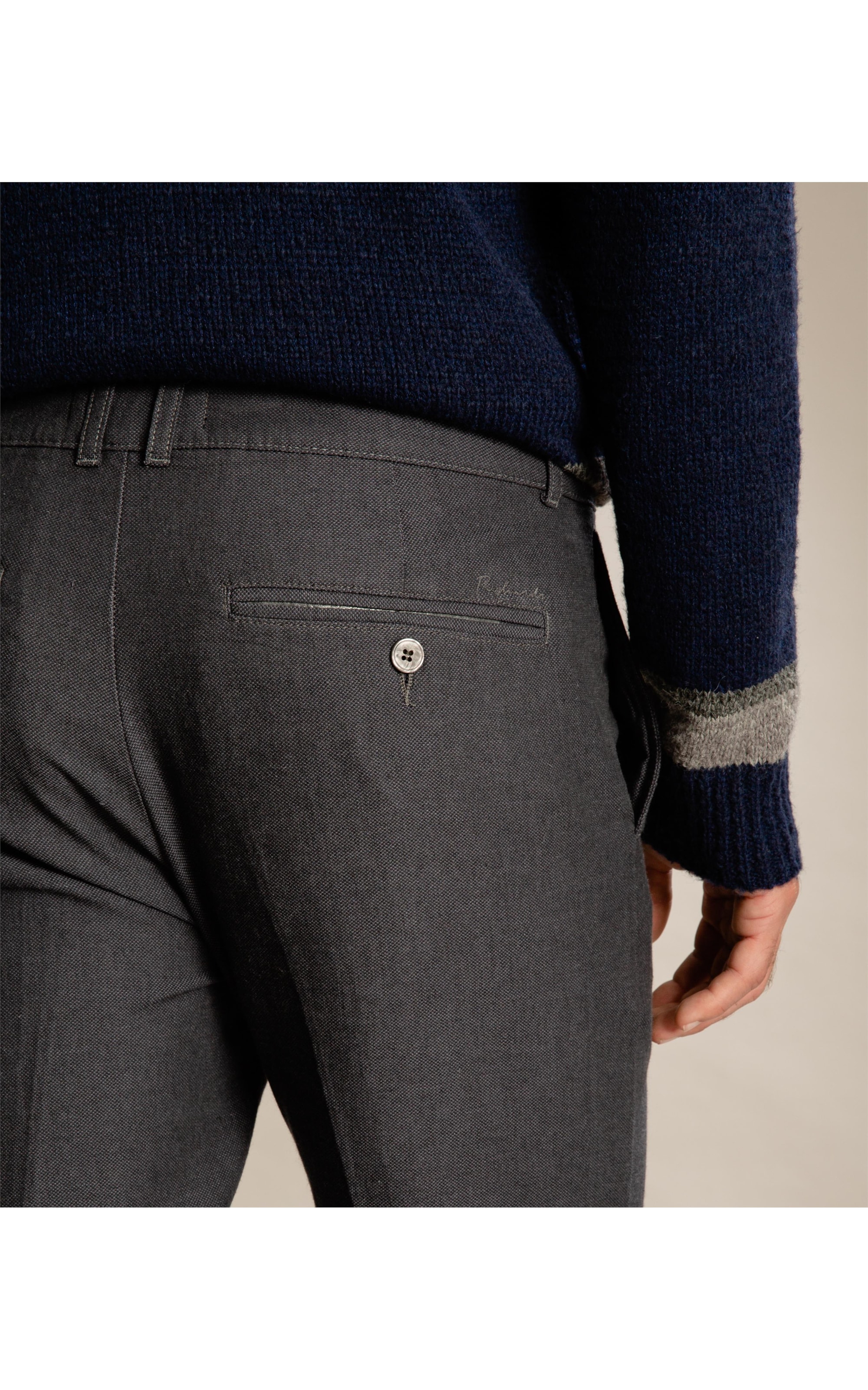 Calça Chino Colmeia Chumbo Mescla
