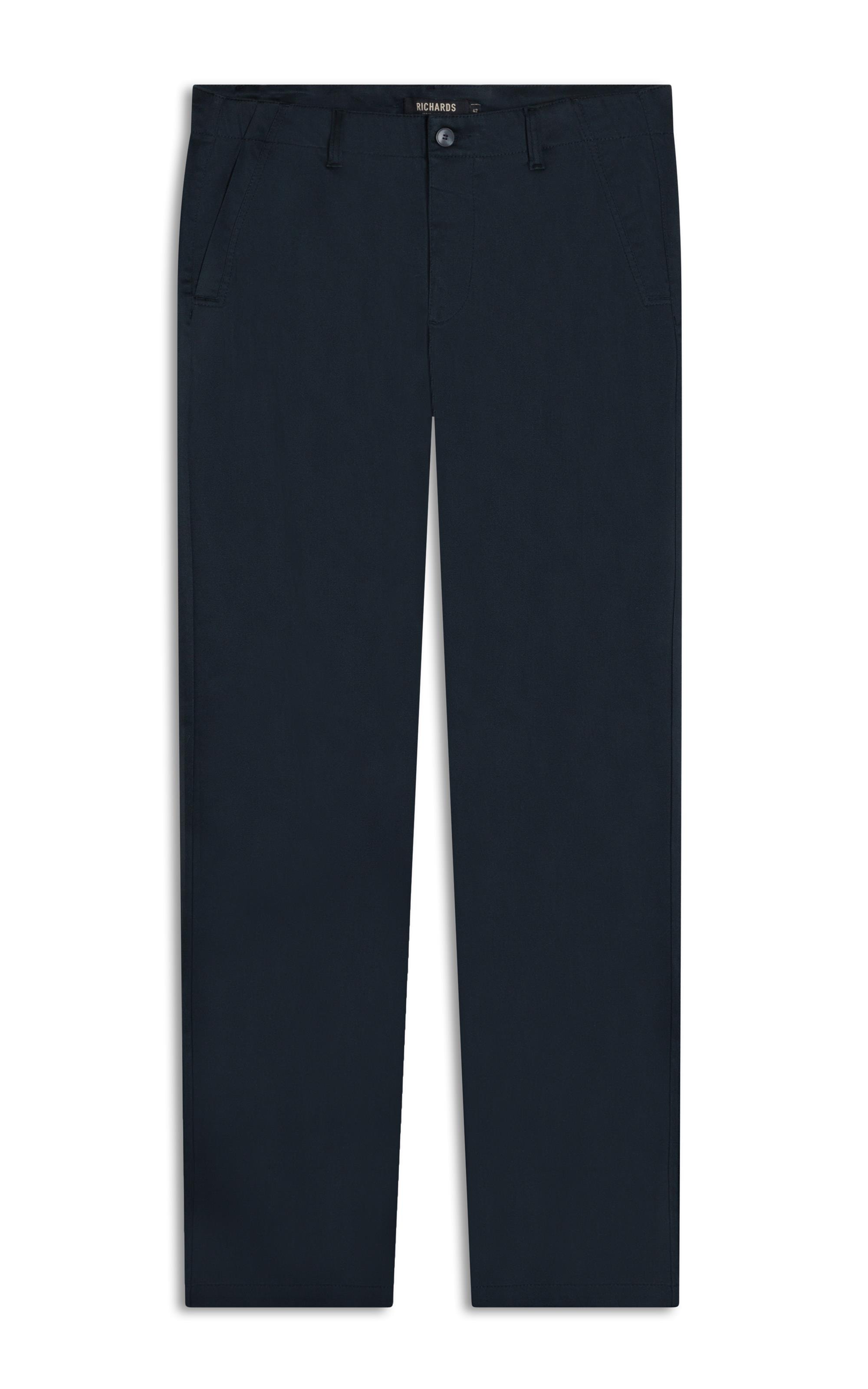 Calca Chino Color Satin Tradicional Dark Navy