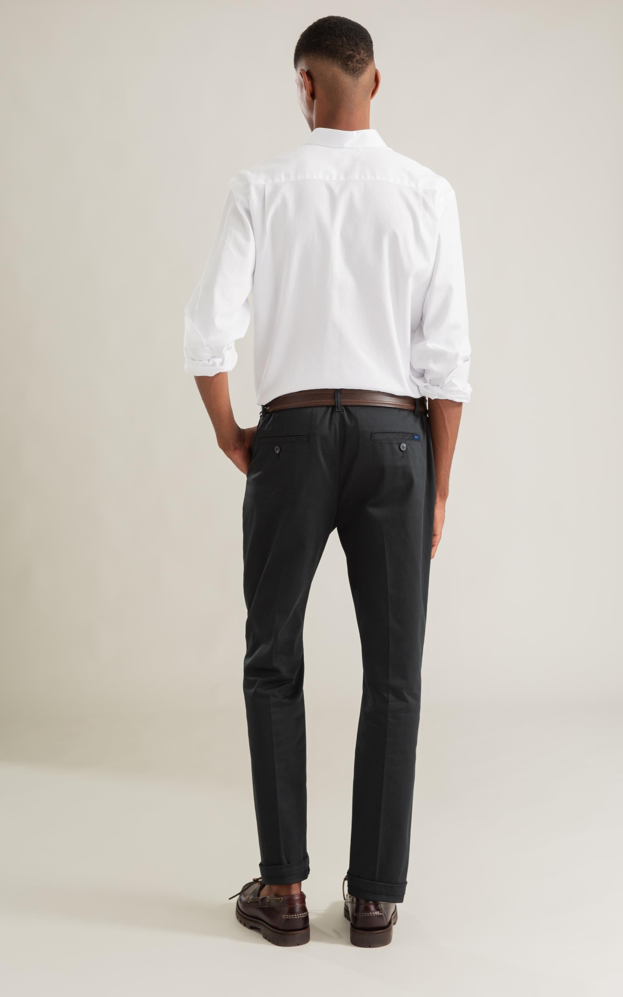 Calca Chino Color Satin Tradicional Dark Navy