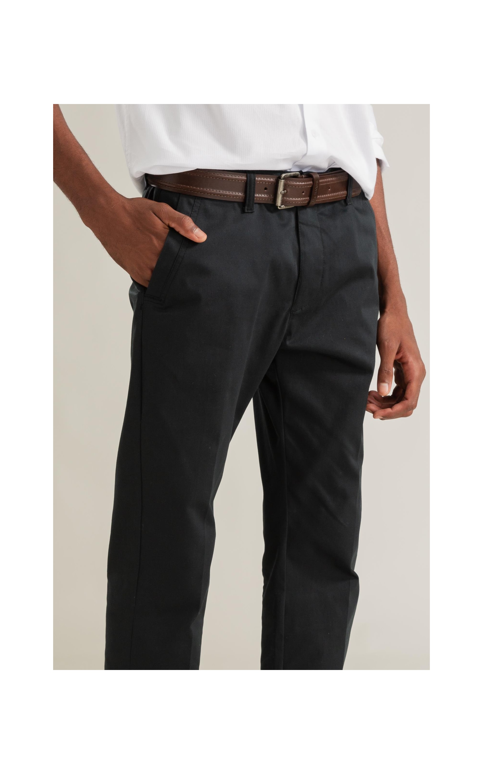 Calca Chino Color Satin Tradicional Dark Navy