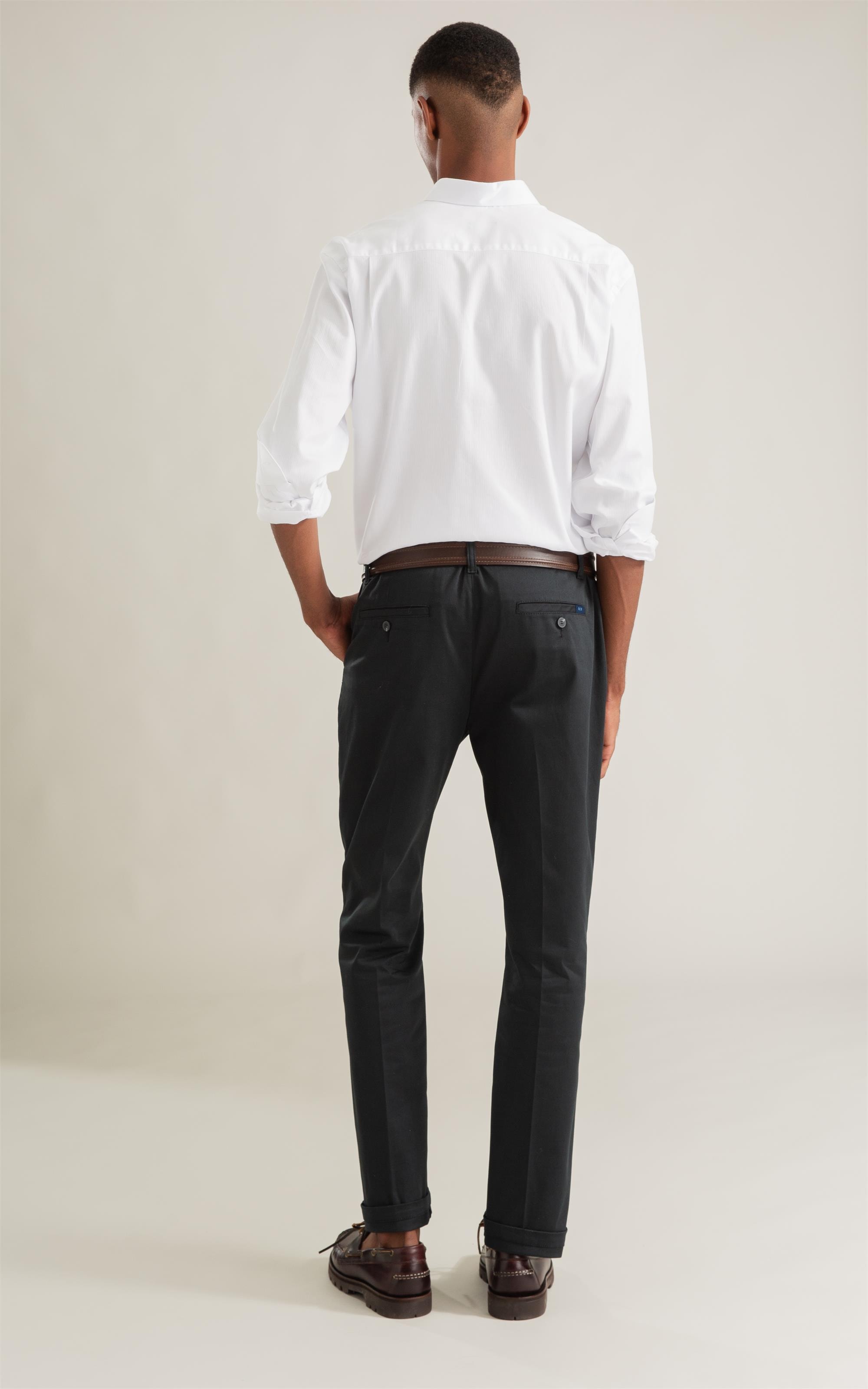 Calca Chino Color Satin Tradicional Dark Navy