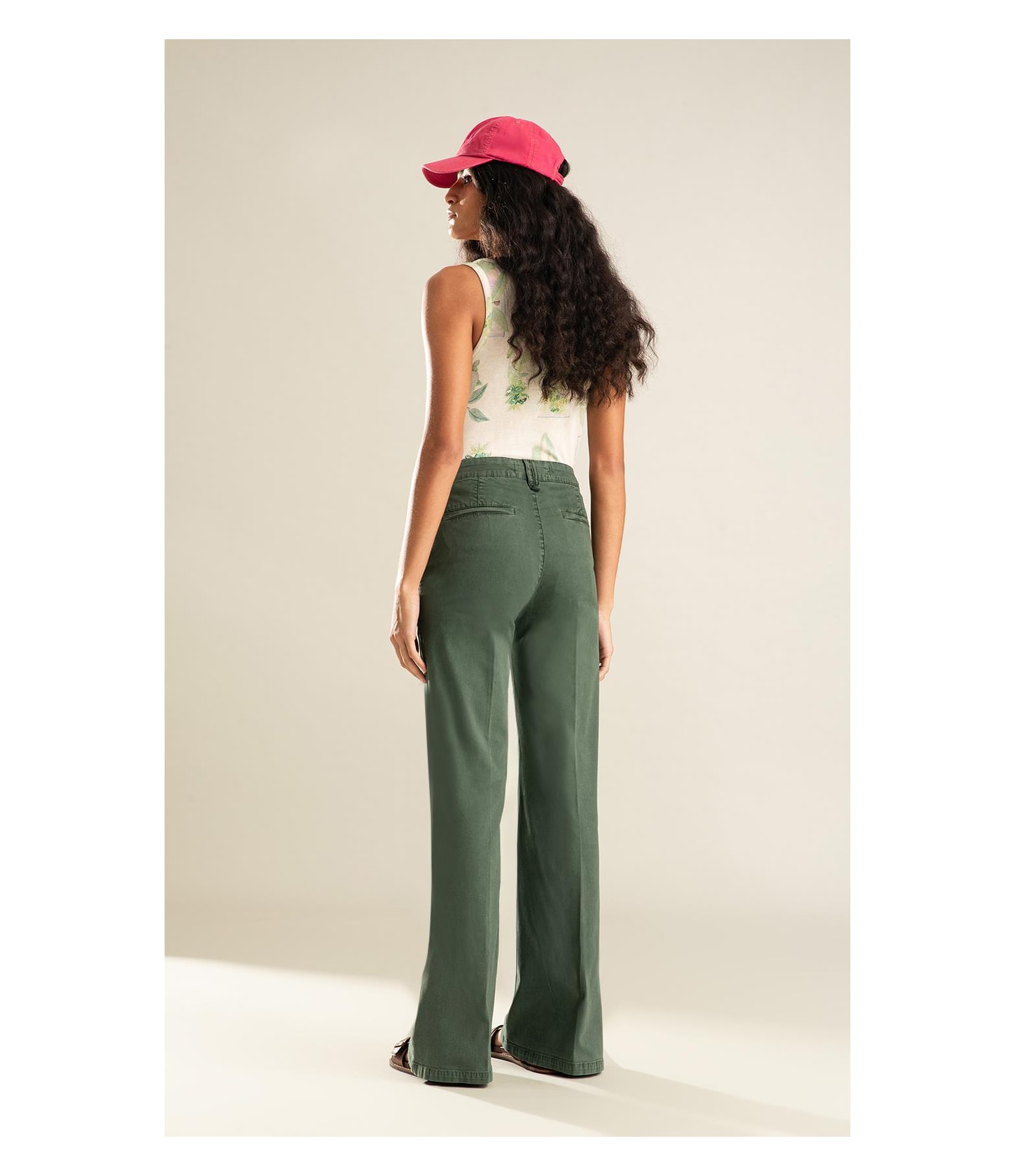 Calça Chino Ctp Flare Verde Army