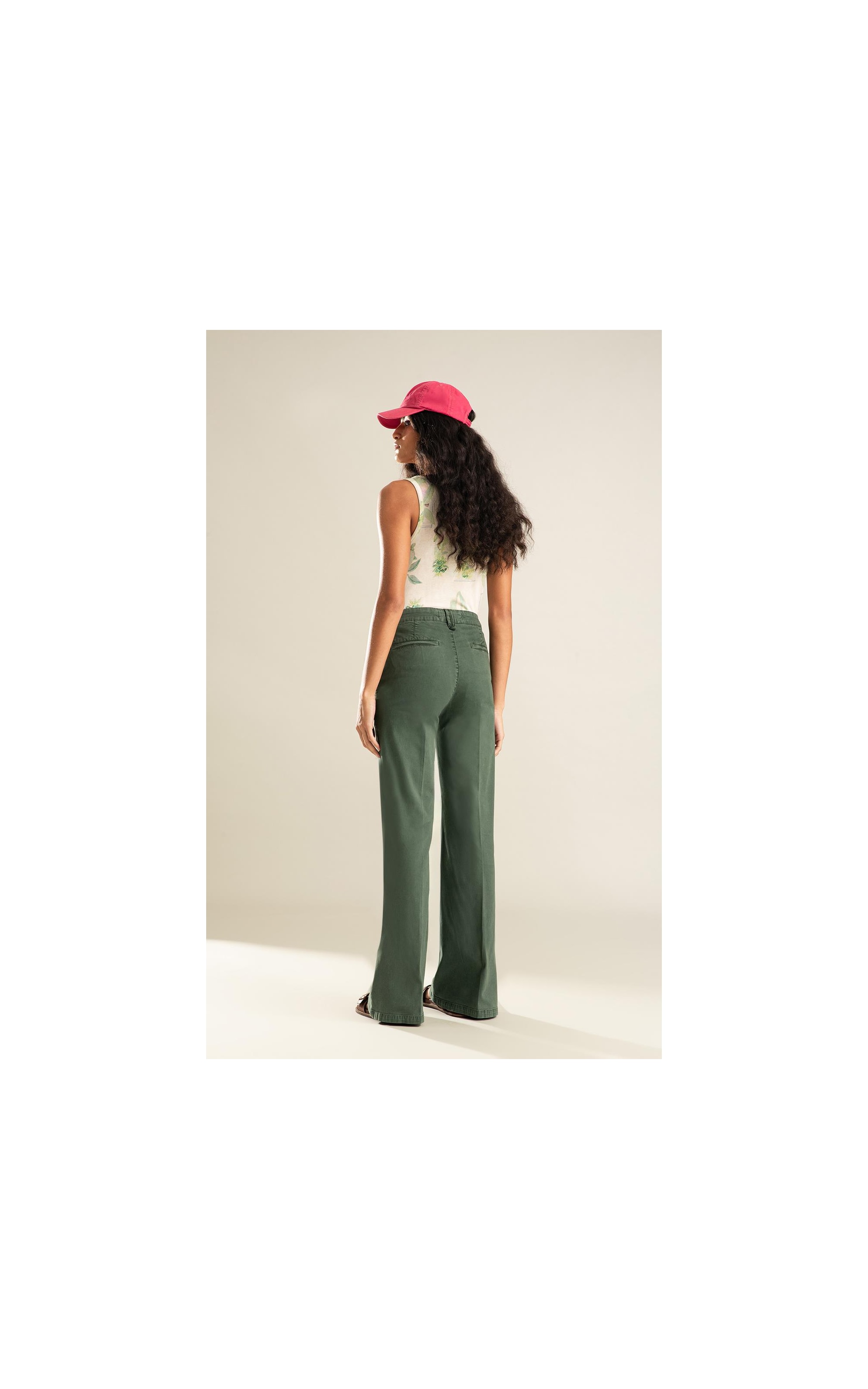 Calça Chino Ctp Flare Verde Army