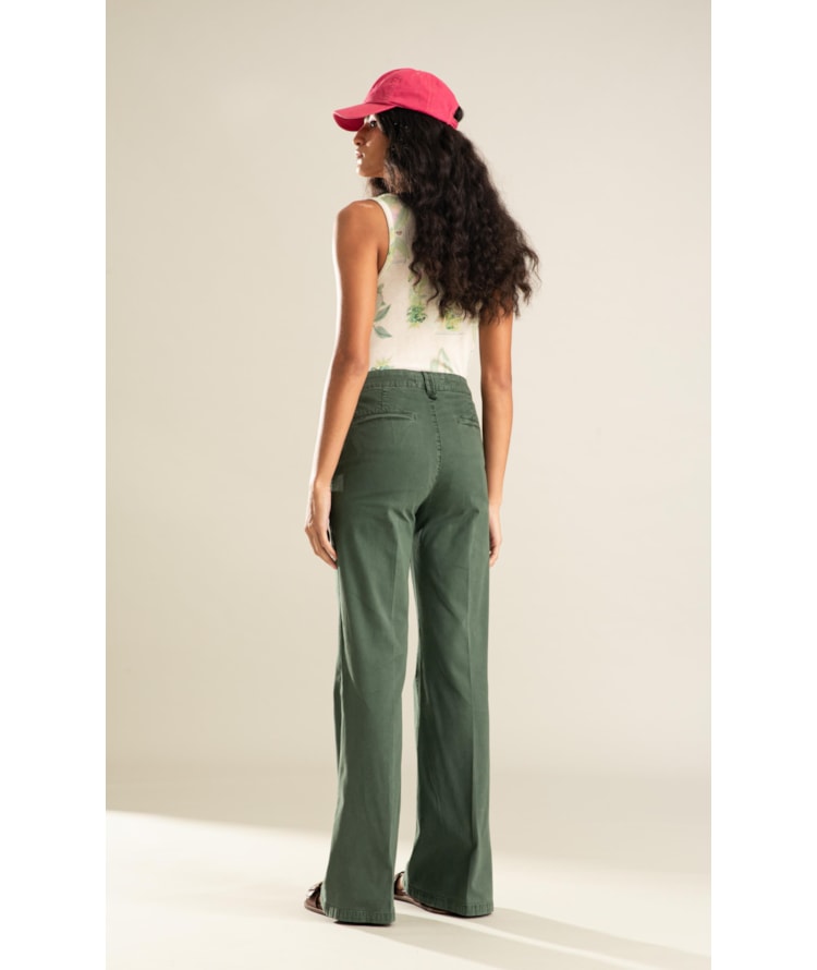 Calça Chino Ctp Flare Verde Army