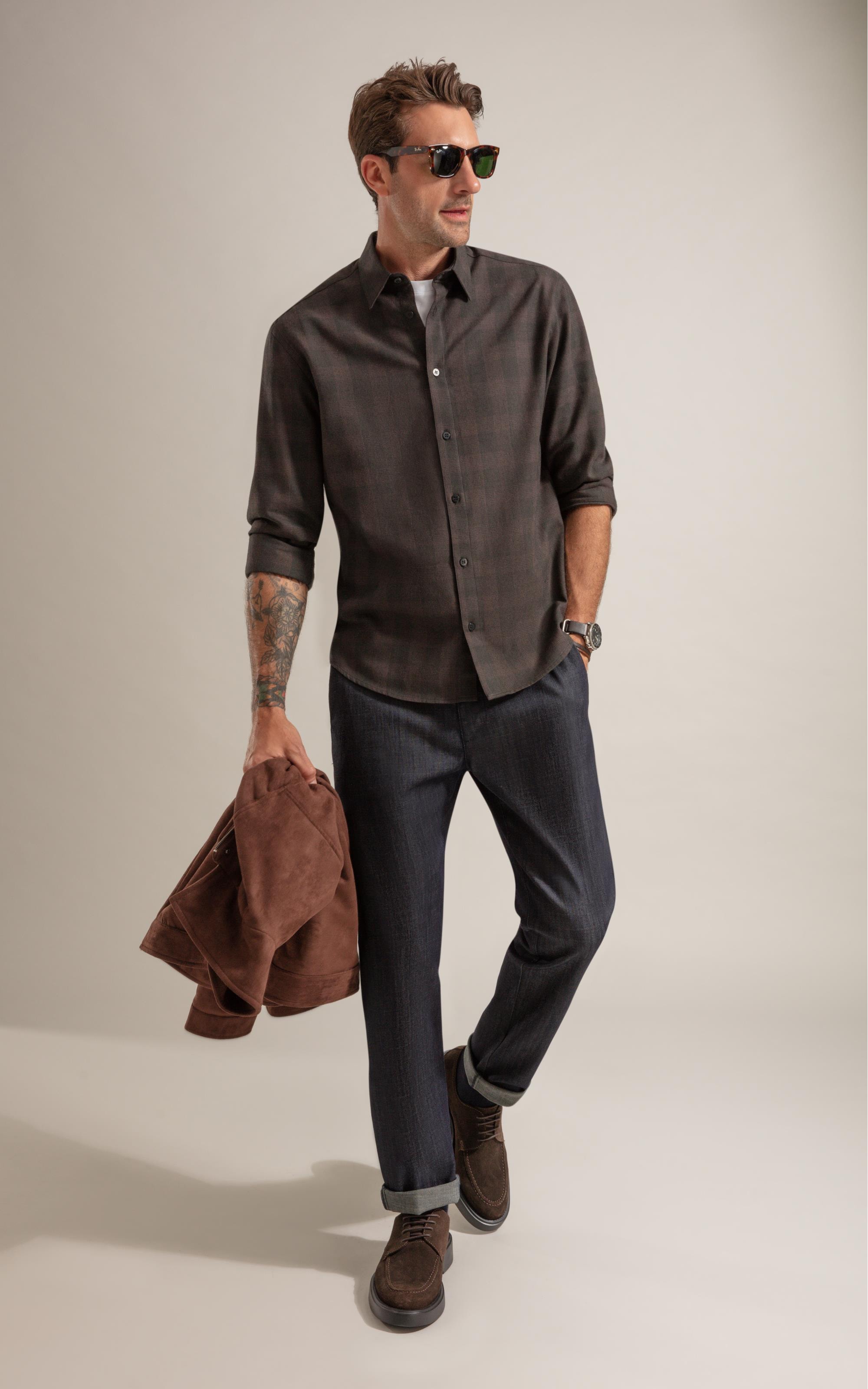Calca Chino Denim Visco Indigo Lav. Amaciado C/ Resina