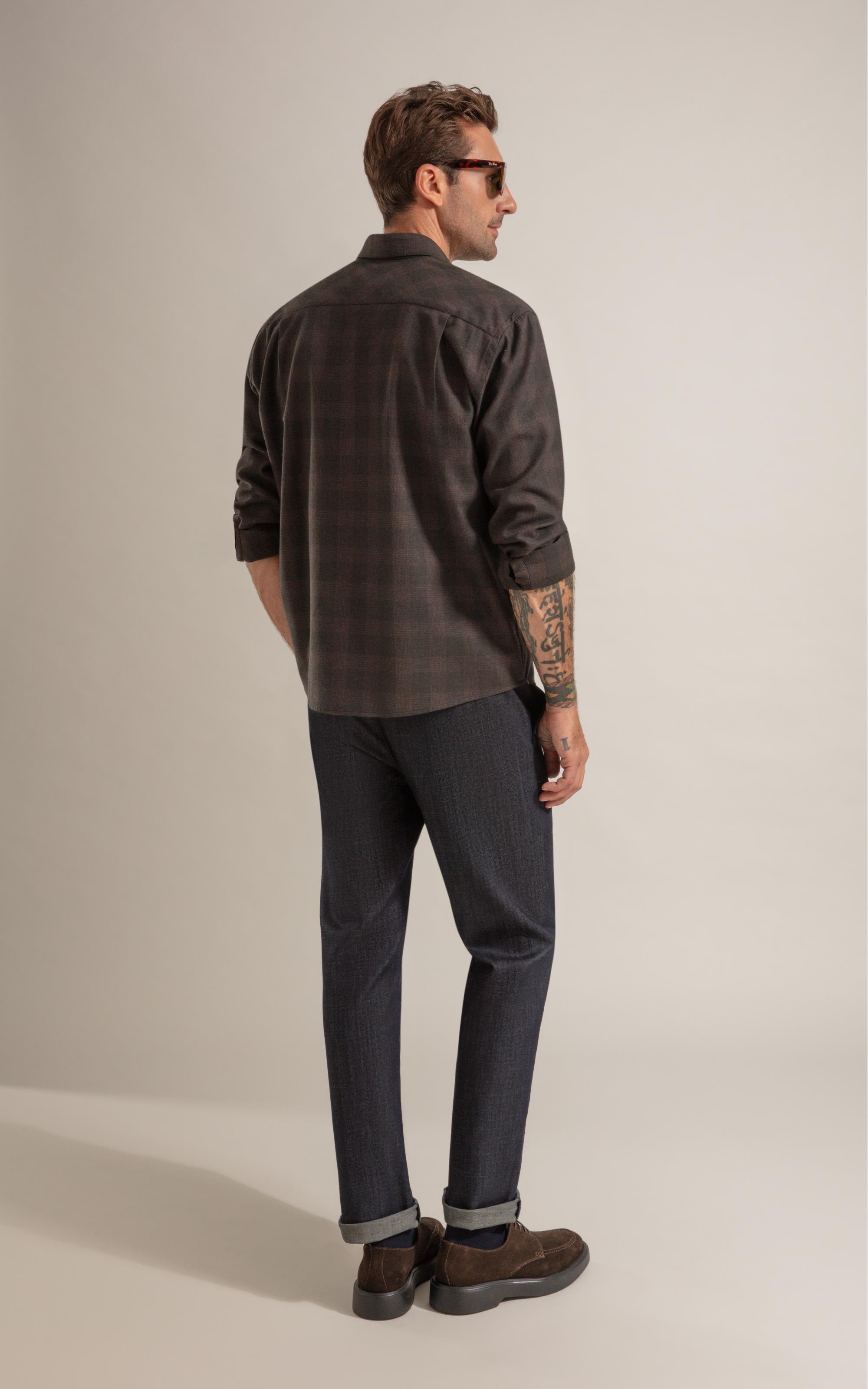 Calca Chino Denim Visco Indigo Lav. Amaciado C/ Resina