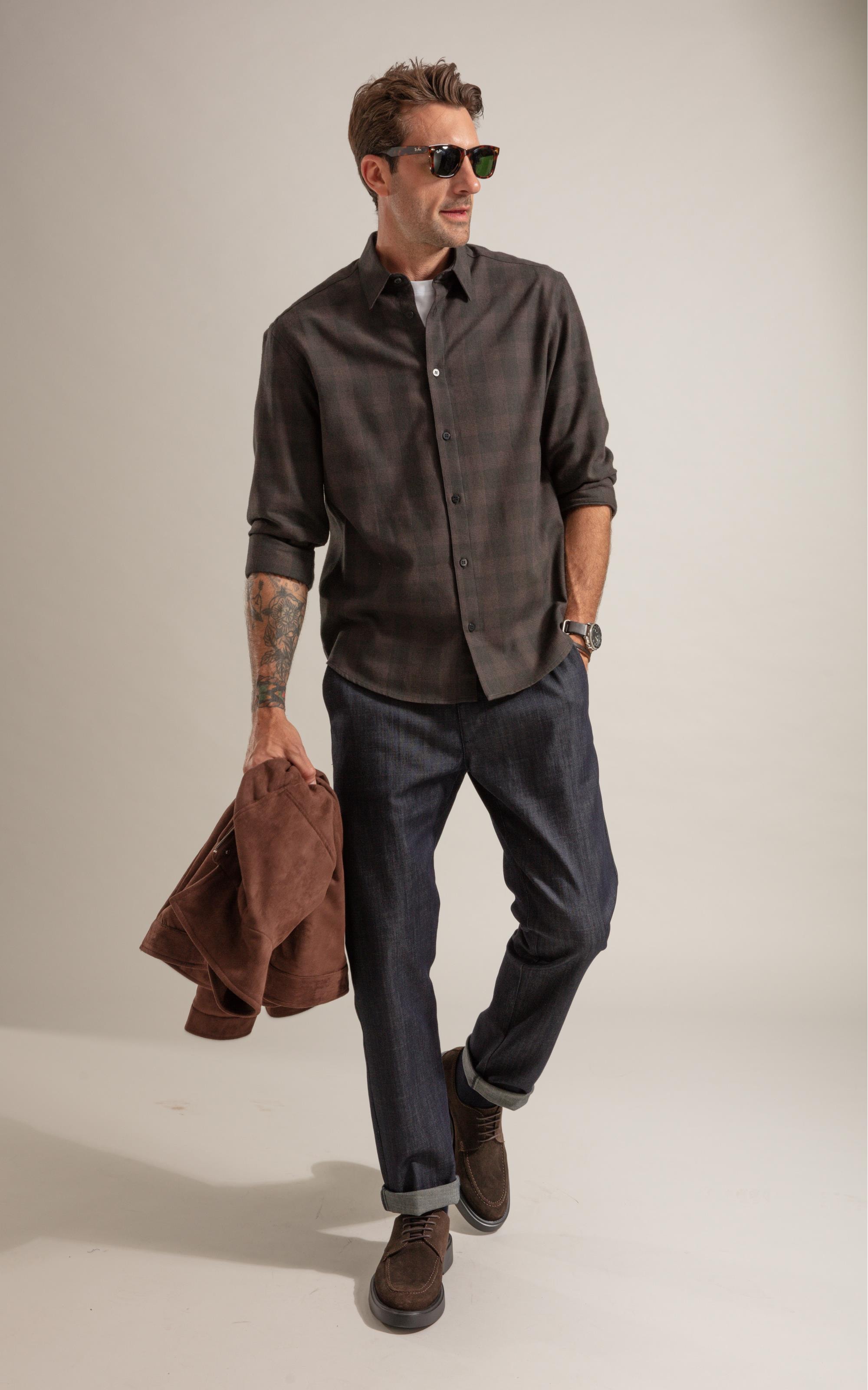 Calca Chino Denim Visco Indigo Lav. Amaciado C/ Resina