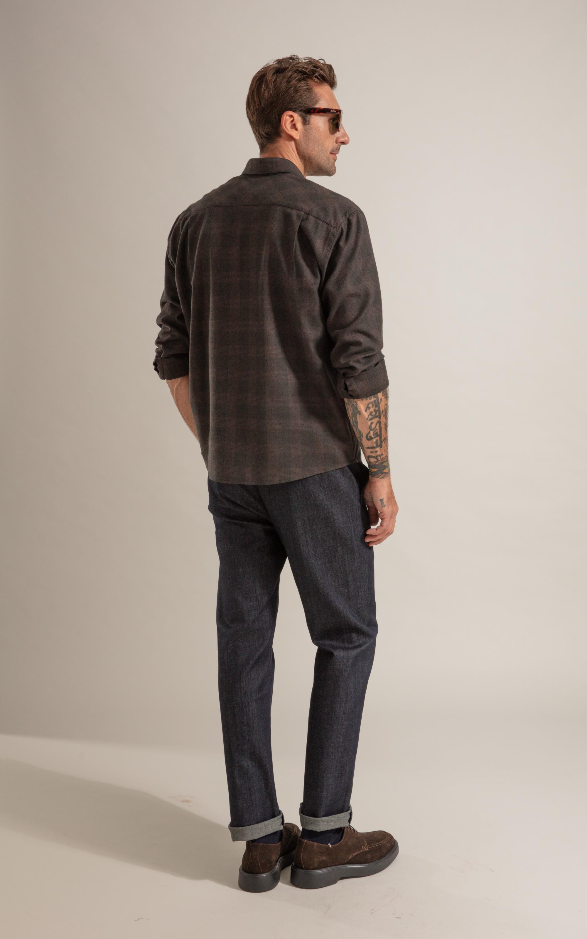 Calca Chino Denim Visco Indigo Lav. Amaciado C/ Resina